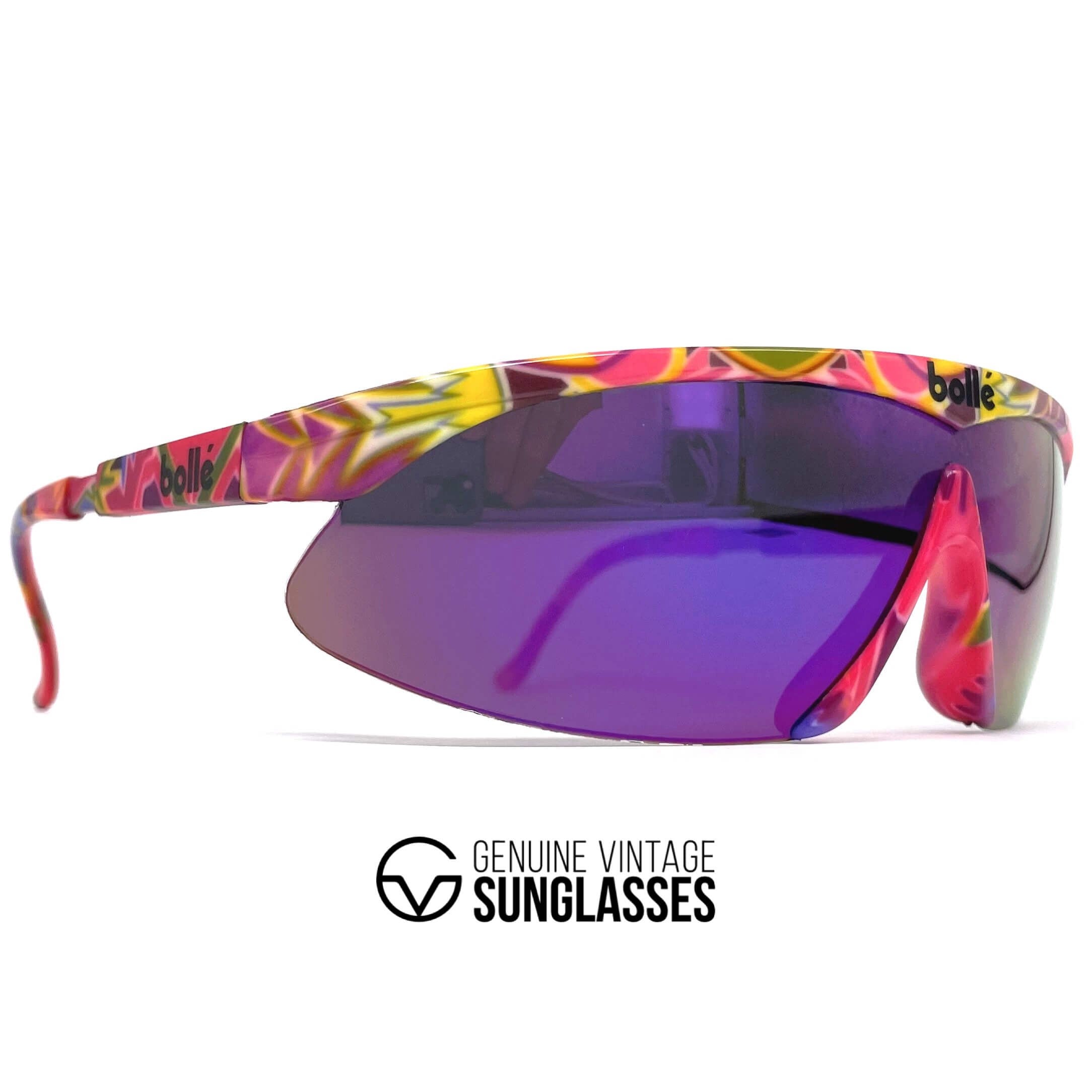 Vintage BOLLE Microedge sports shield sunglasses