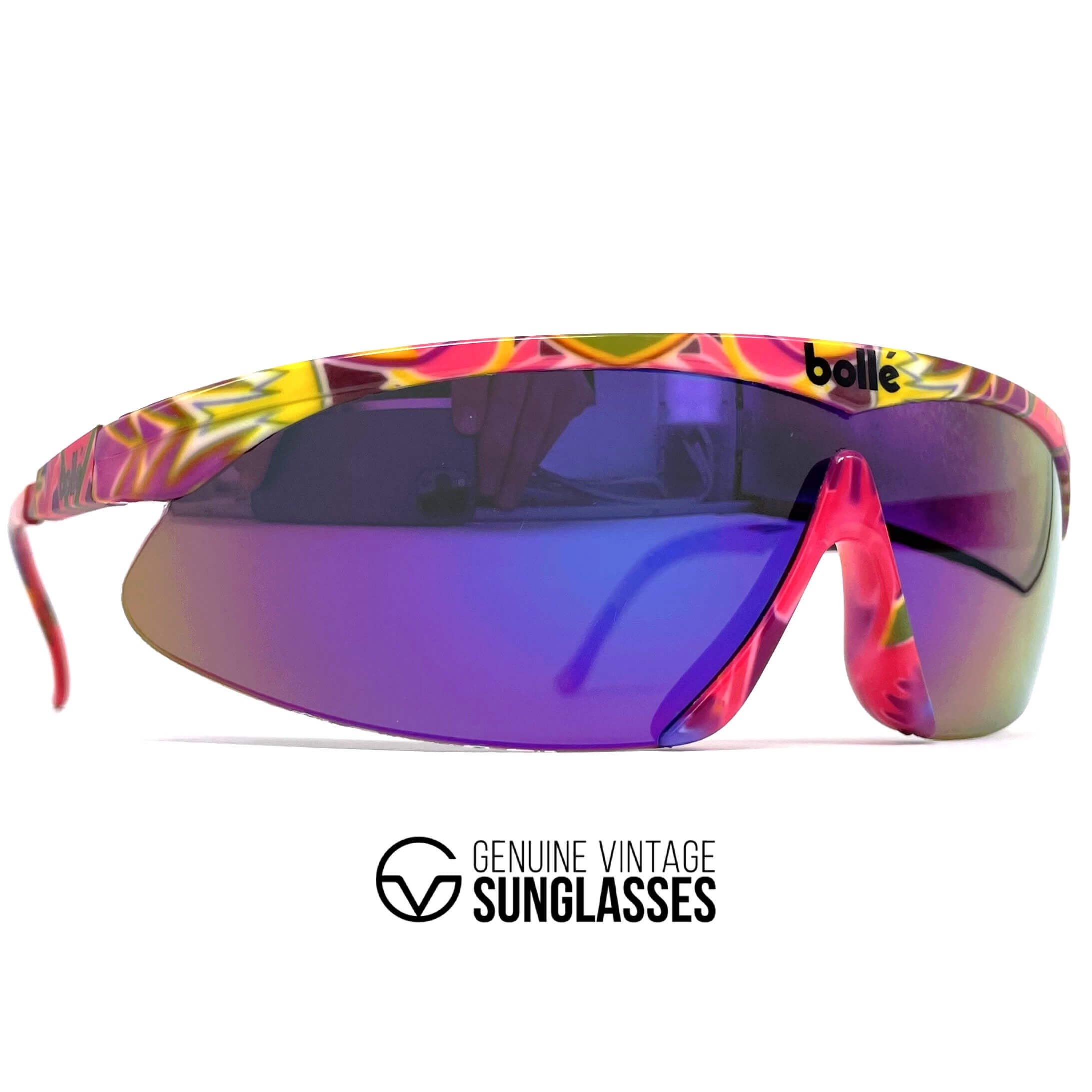 Vintage BOLLE Microedge sports shield sunglasses