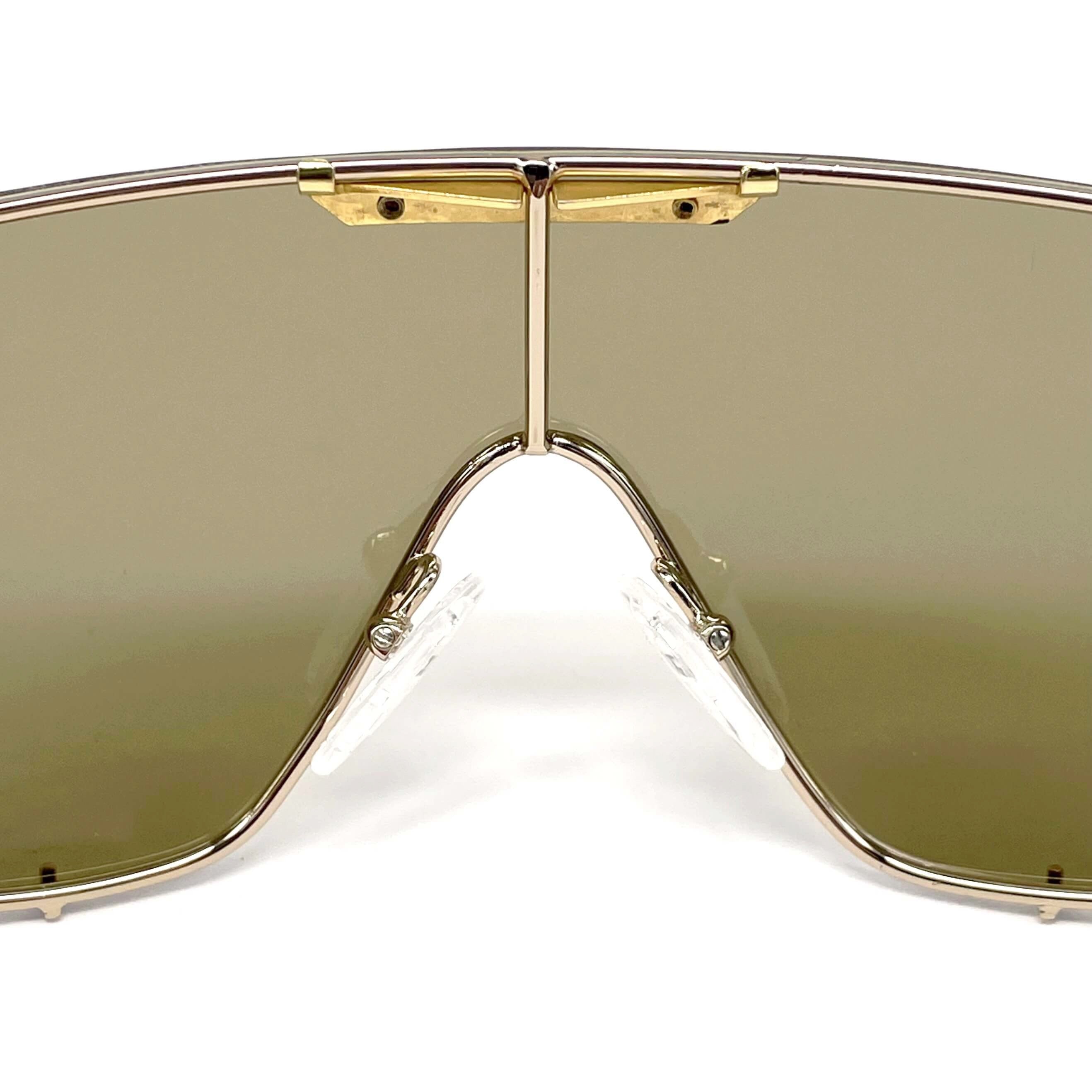 Vintage BORIS BECKER 4806A gold aviator shield sunglasses