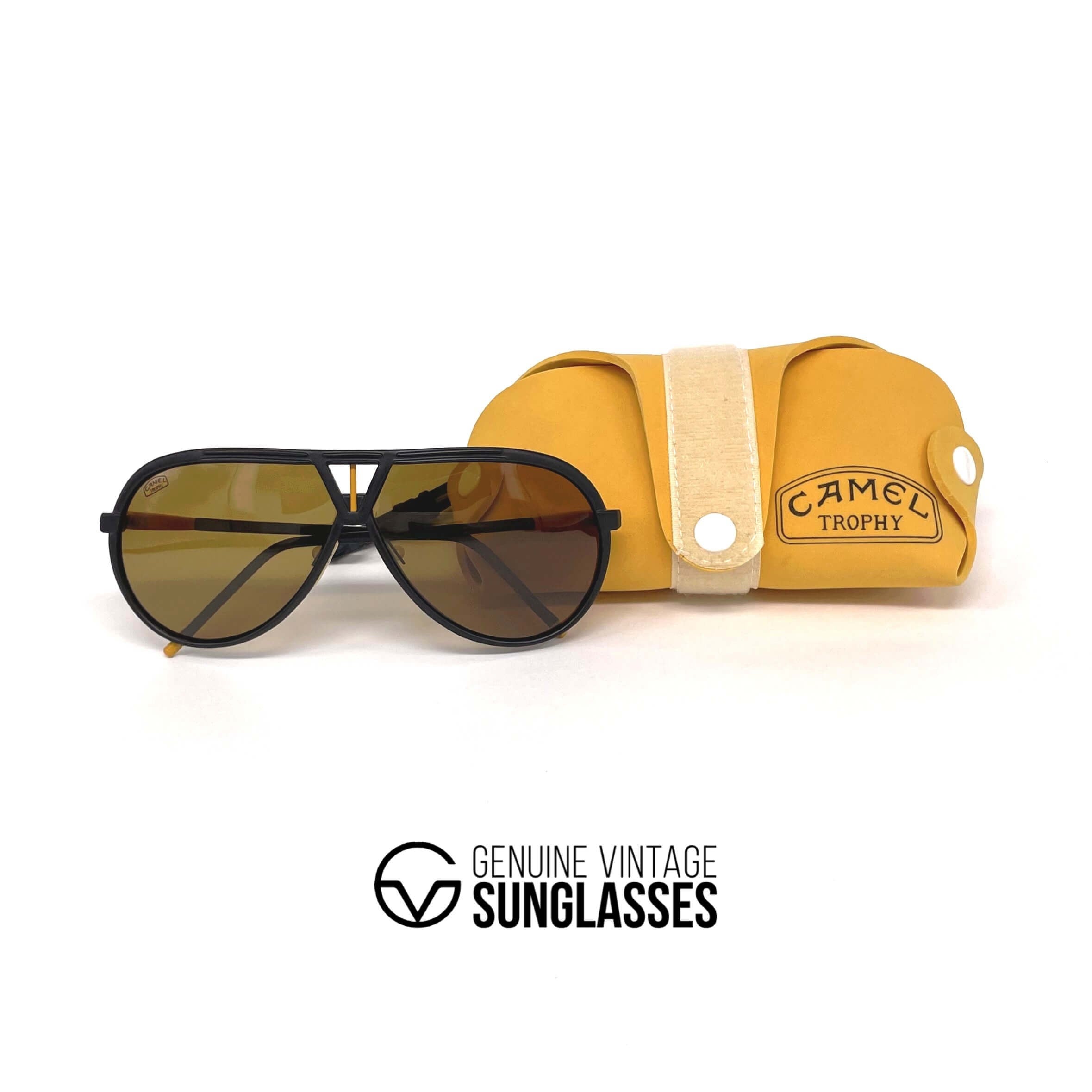 Vintage CAMEL Trophy black aviator sunglasses