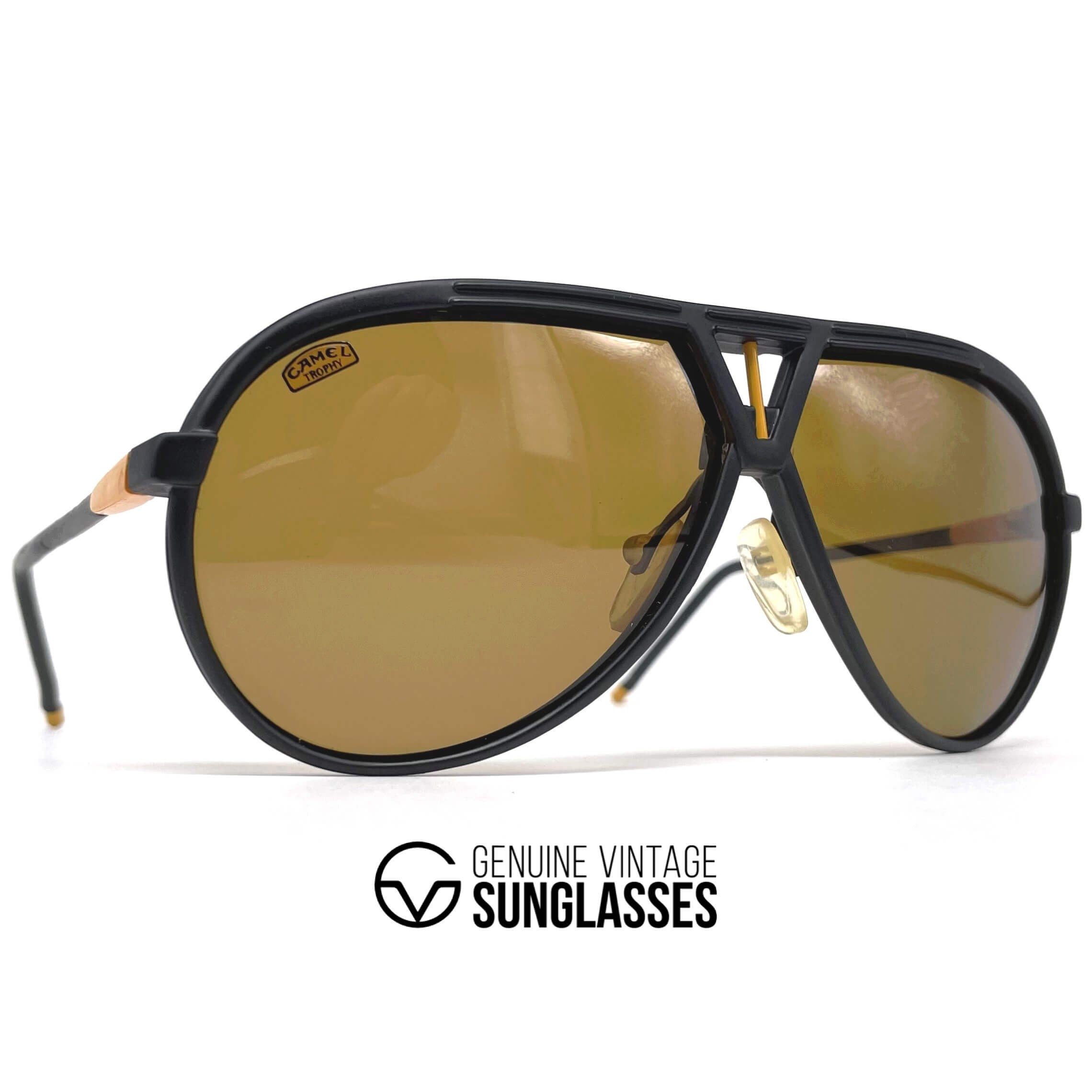 Vintage CAMEL Trophy black aviator sunglasses