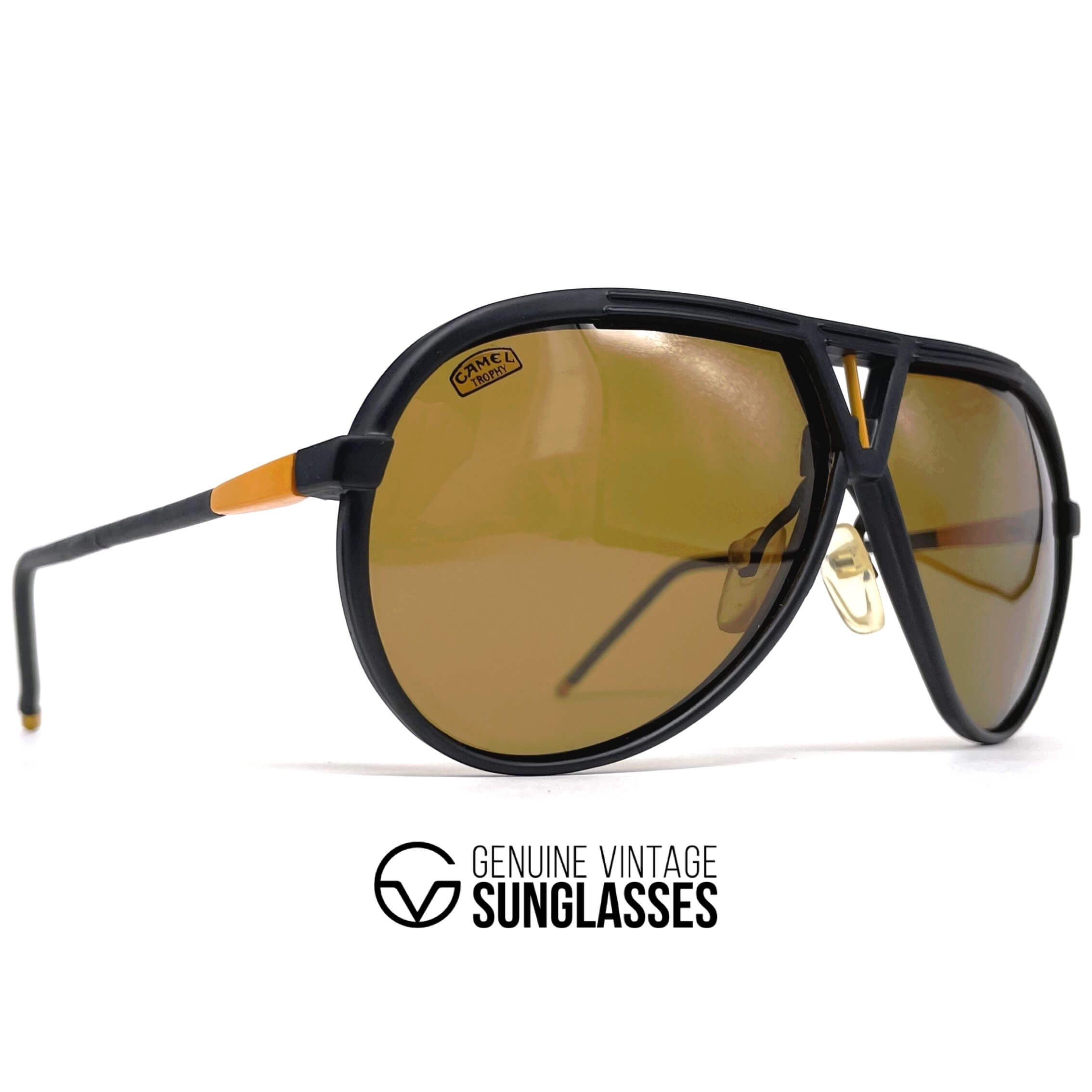 Vintage CAMEL Trophy black aviator sunglasses