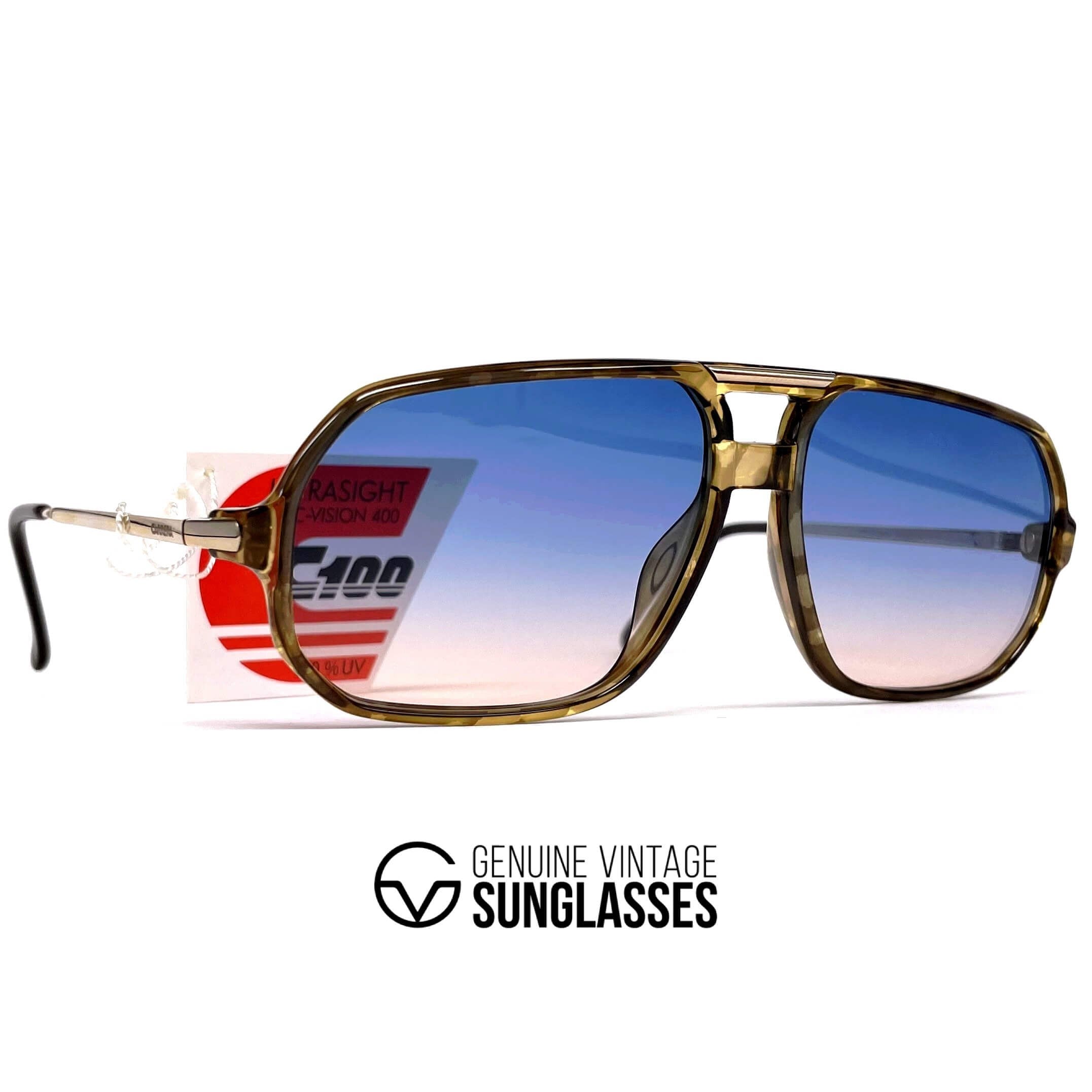 Vintage CARRERA 5311 tortoise designer aviator sunglasses