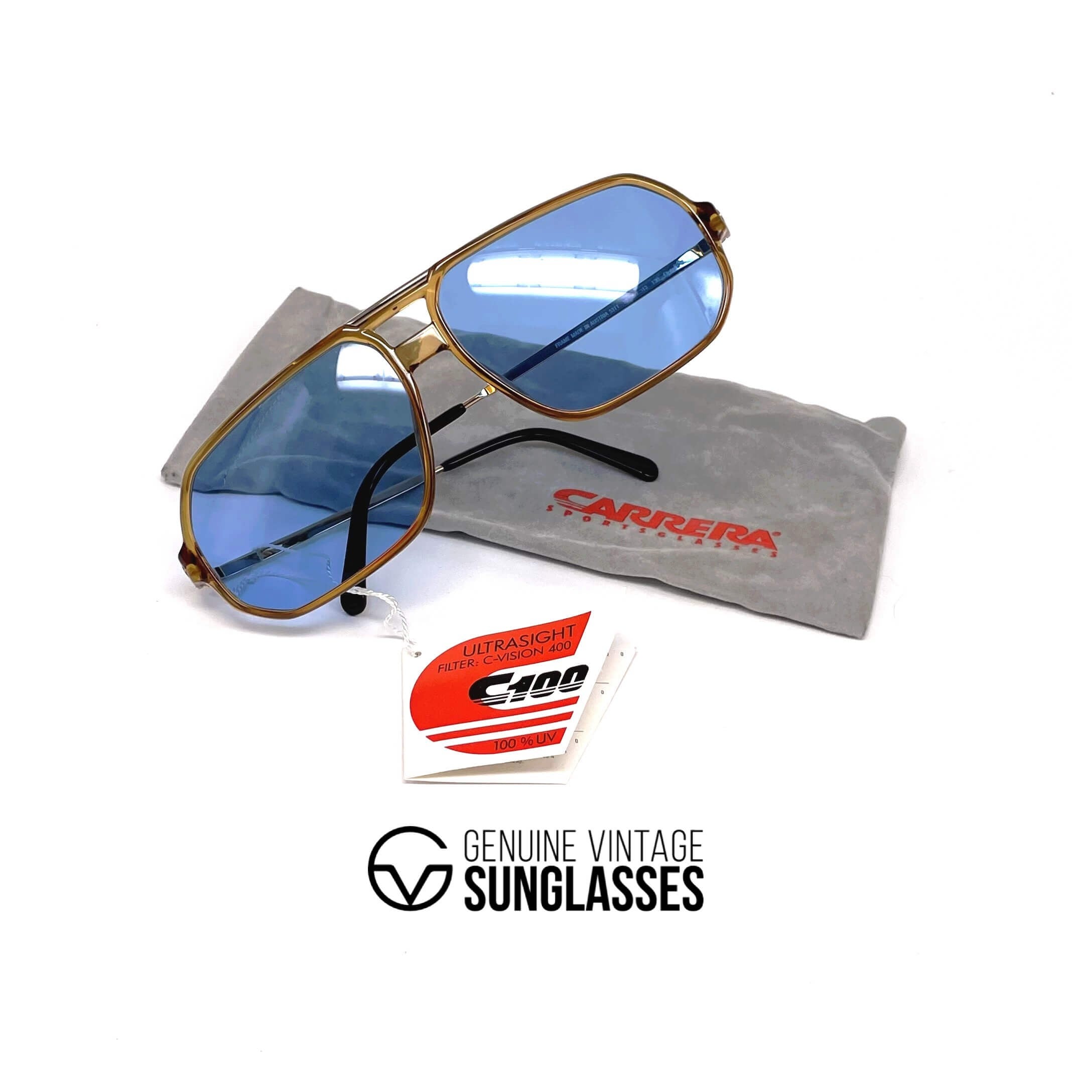 Vintage CARRERA 5311 crystal designer aviator sunglasses