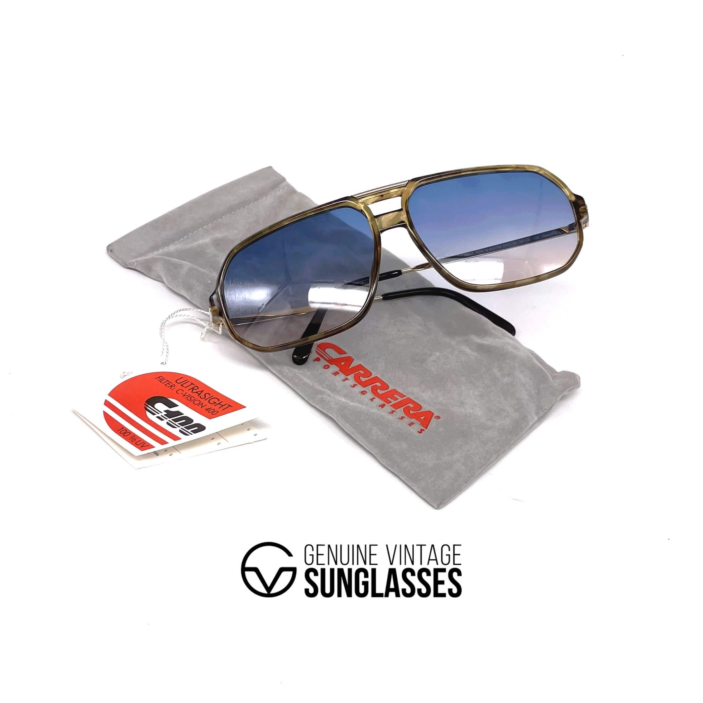 Vintage CARRERA 5311 tortoise designer aviator sunglasses