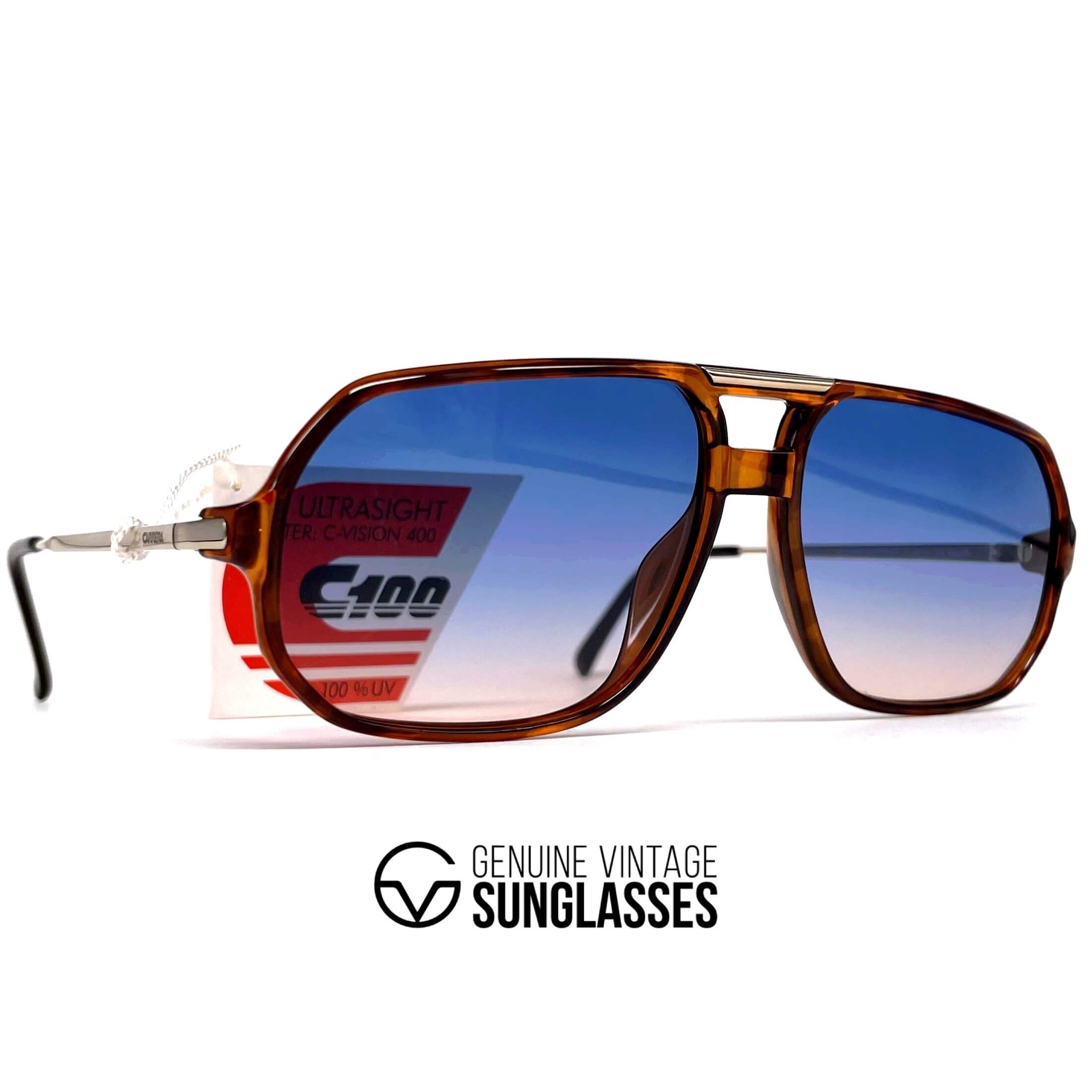Vintage CARRERA 5311 tortoise designer aviator sunglasses