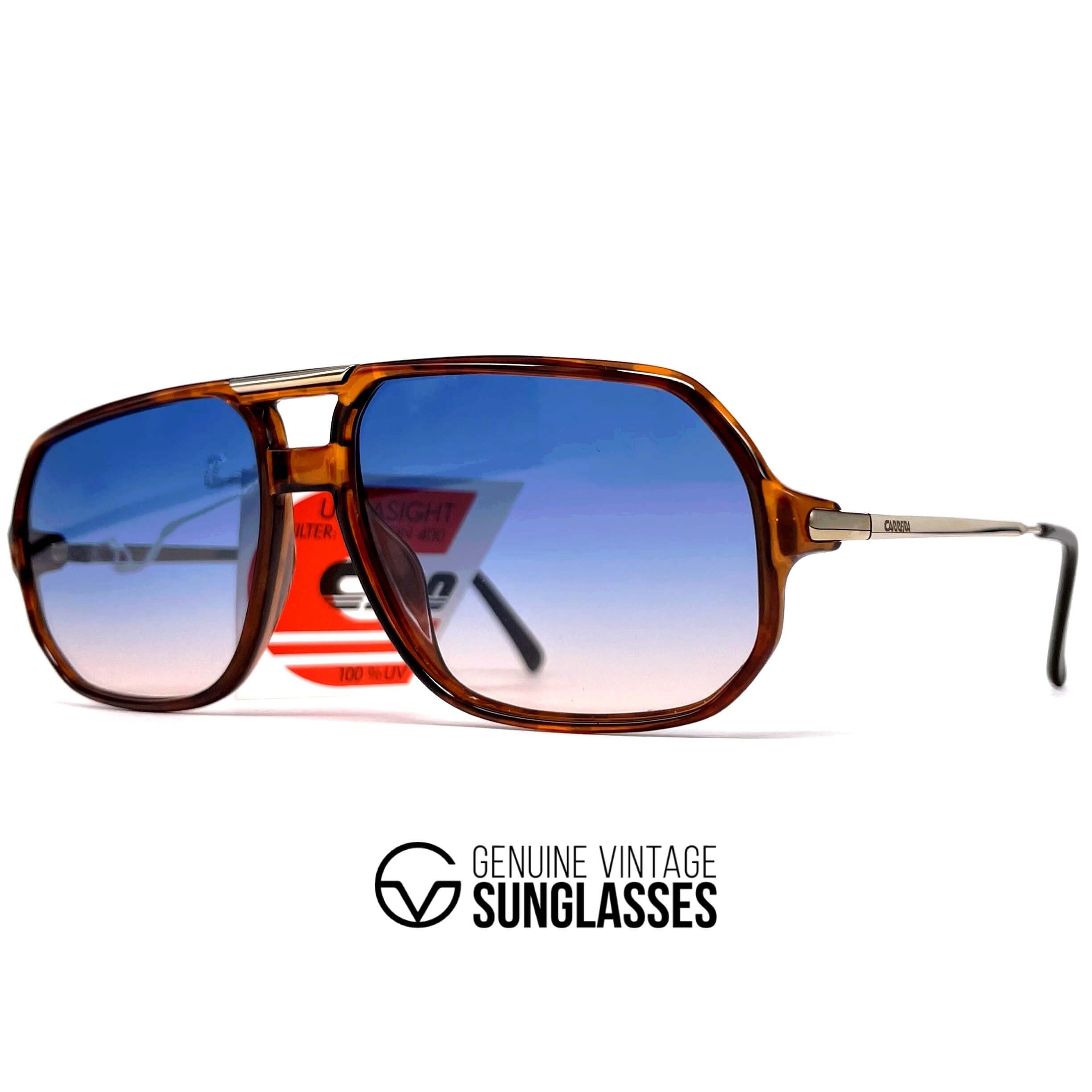 Vintage CARRERA 5311 tortoise designer aviator sunglasses
