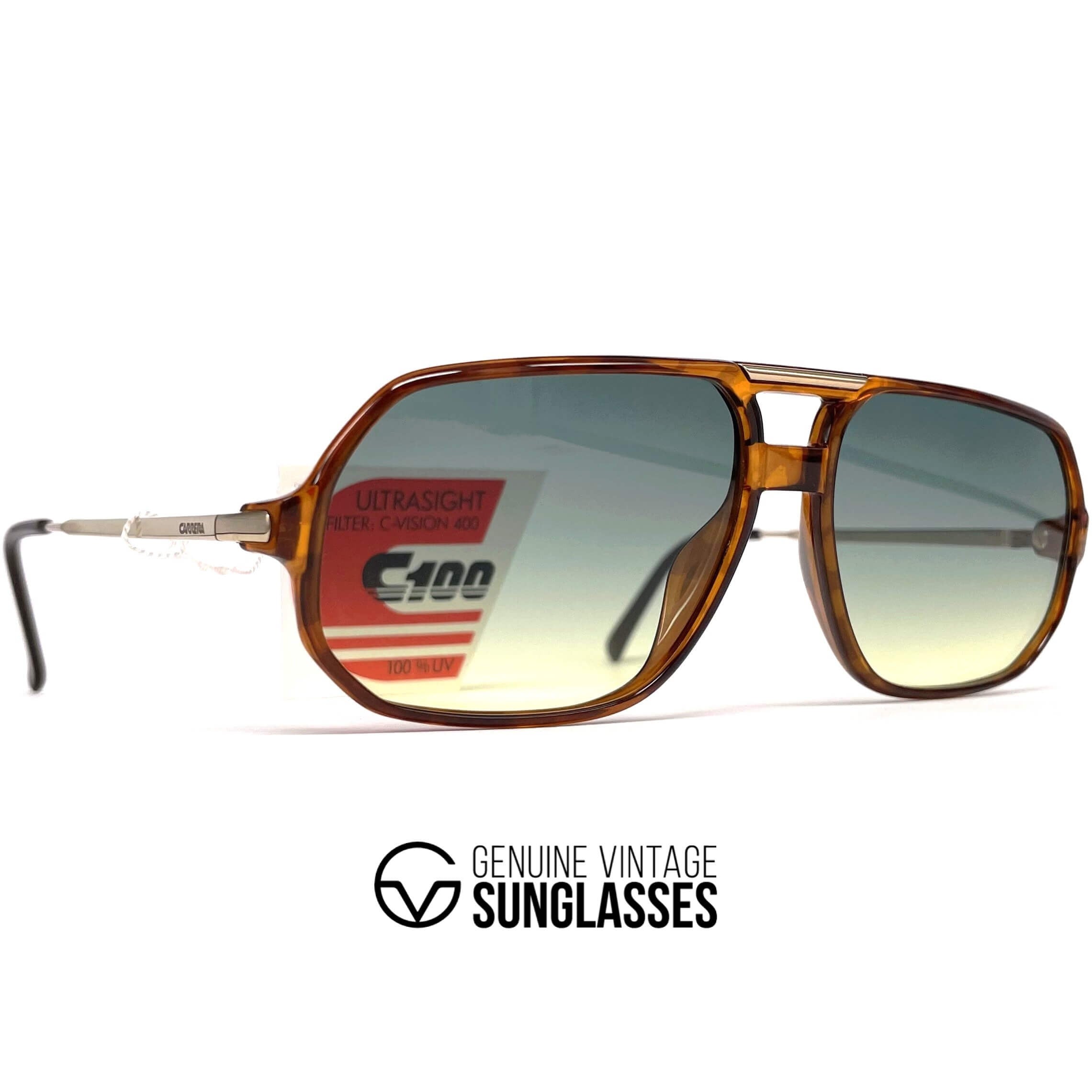 Vintage CARRERA 5311 tortoise designer aviator sunglasses