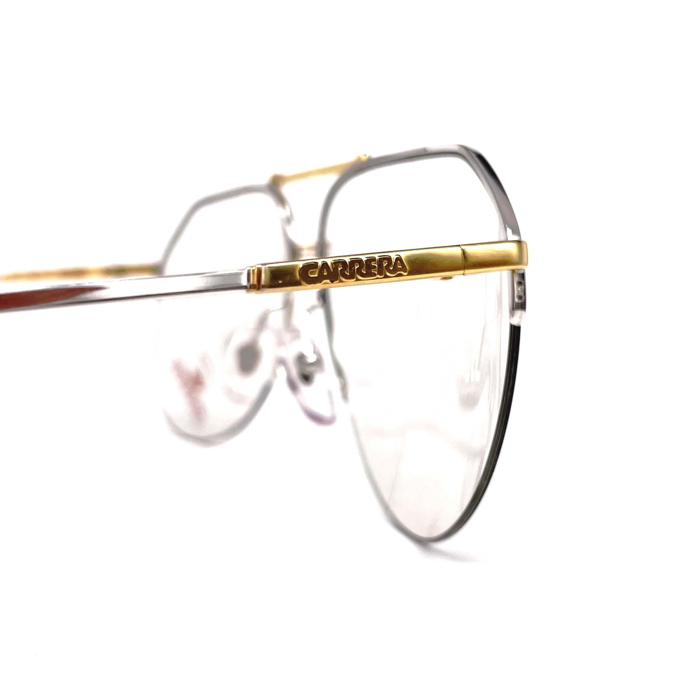 Vintage CARRERA 5313 silver gold rimless aviator glasses frames