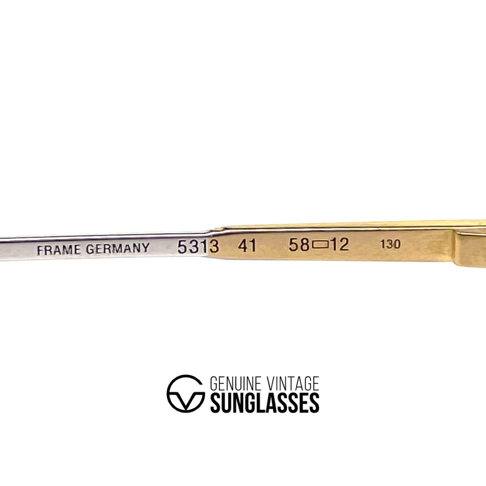 Vintage CARRERA 5313 silver gold rimless aviator glasses frames