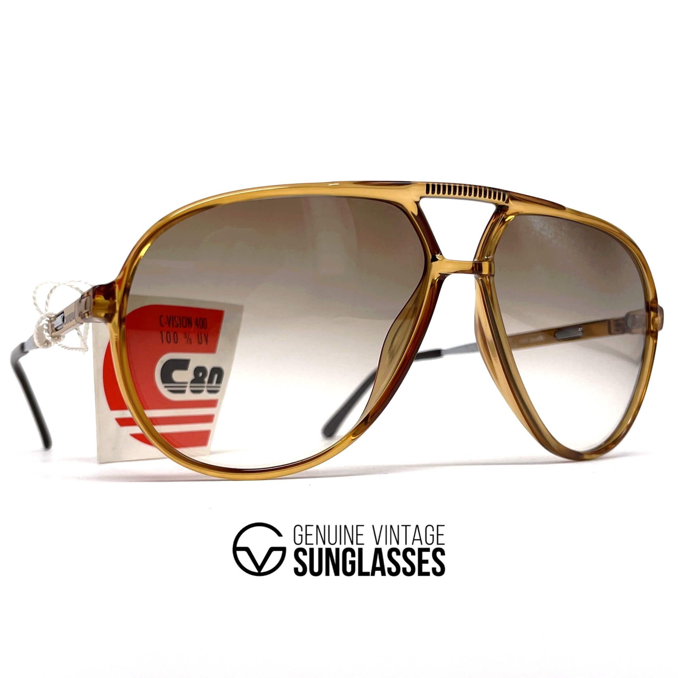 Vintage CARRERA 5335 VARIO ambar brown crystal aviator sunglasses