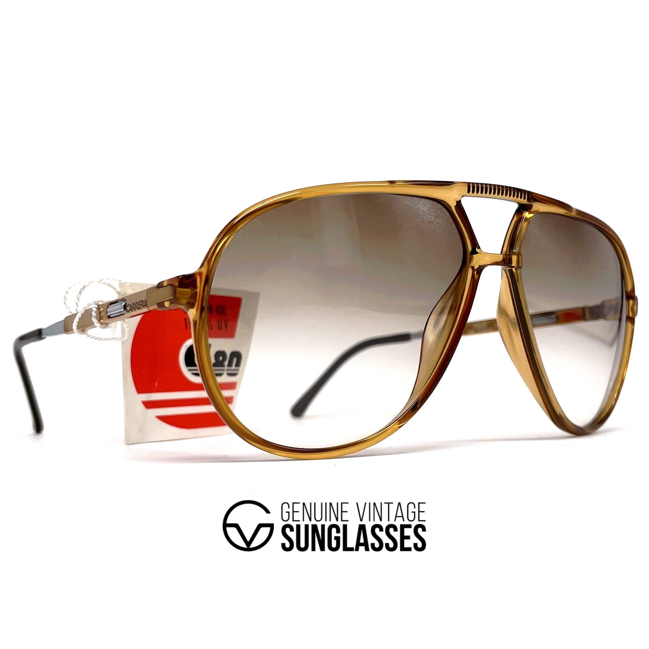 Vintage CARRERA 5335 VARIO ambar brown crystal aviator sunglasses