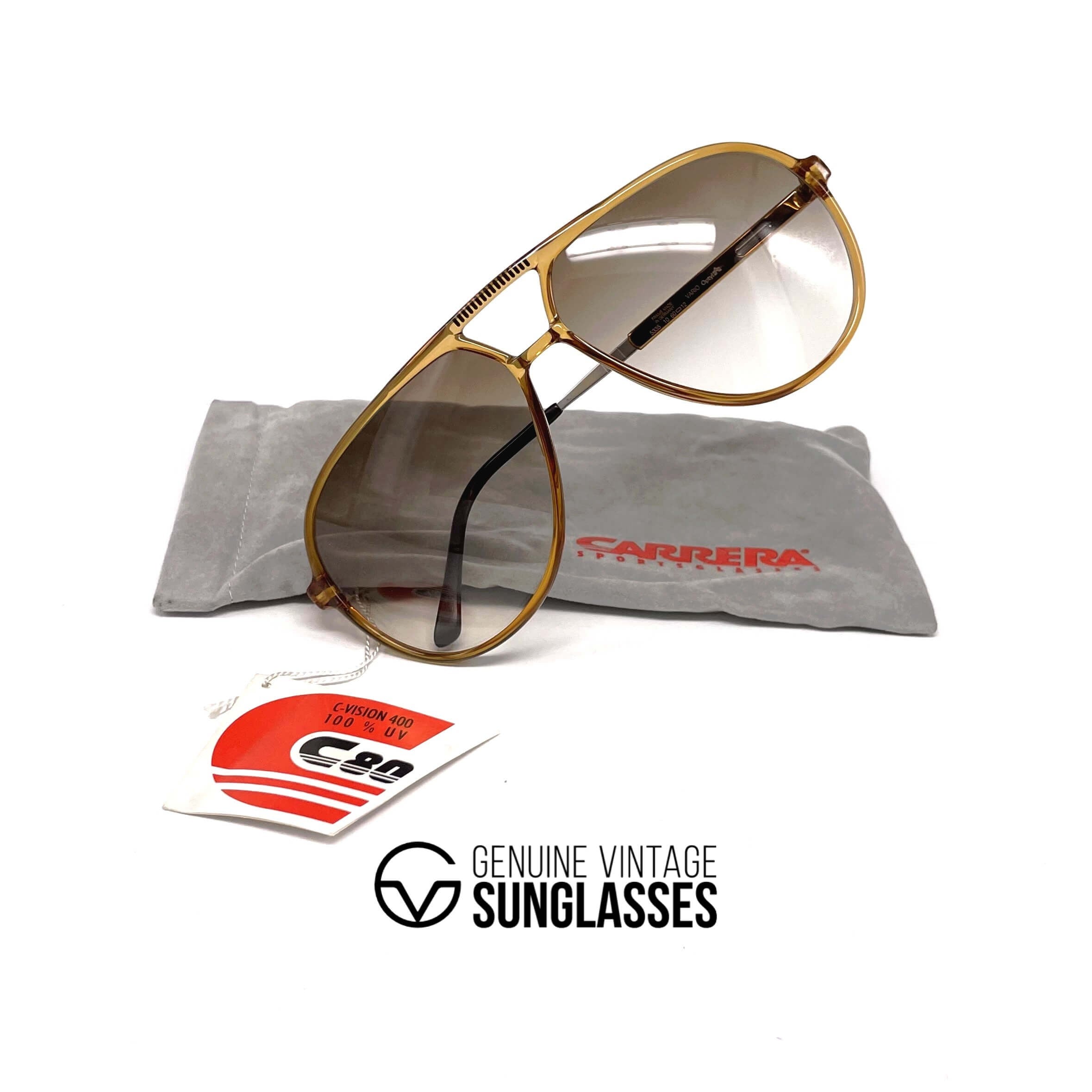 Vintage CARRERA 5335 VARIO ambar brown crystal aviator sunglasses