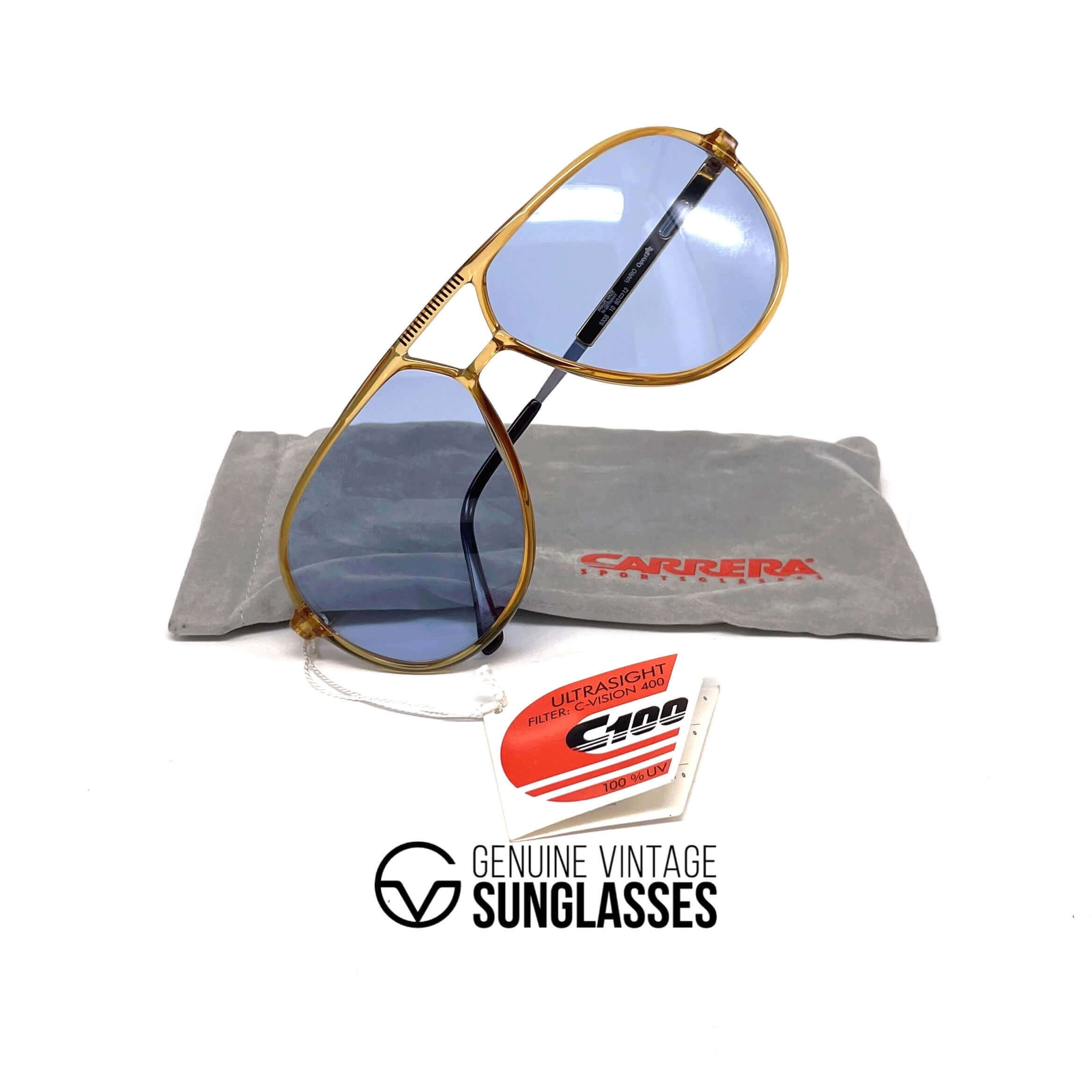 Vintage CARRERA 5335 VARIO ambar crystal aviator sunglasses