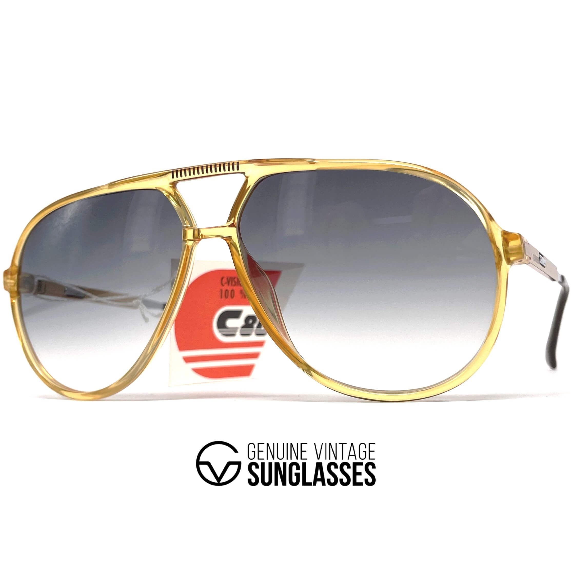 Vintage CARRERA 5335 VARIO yellow crystal aviator sunglasses