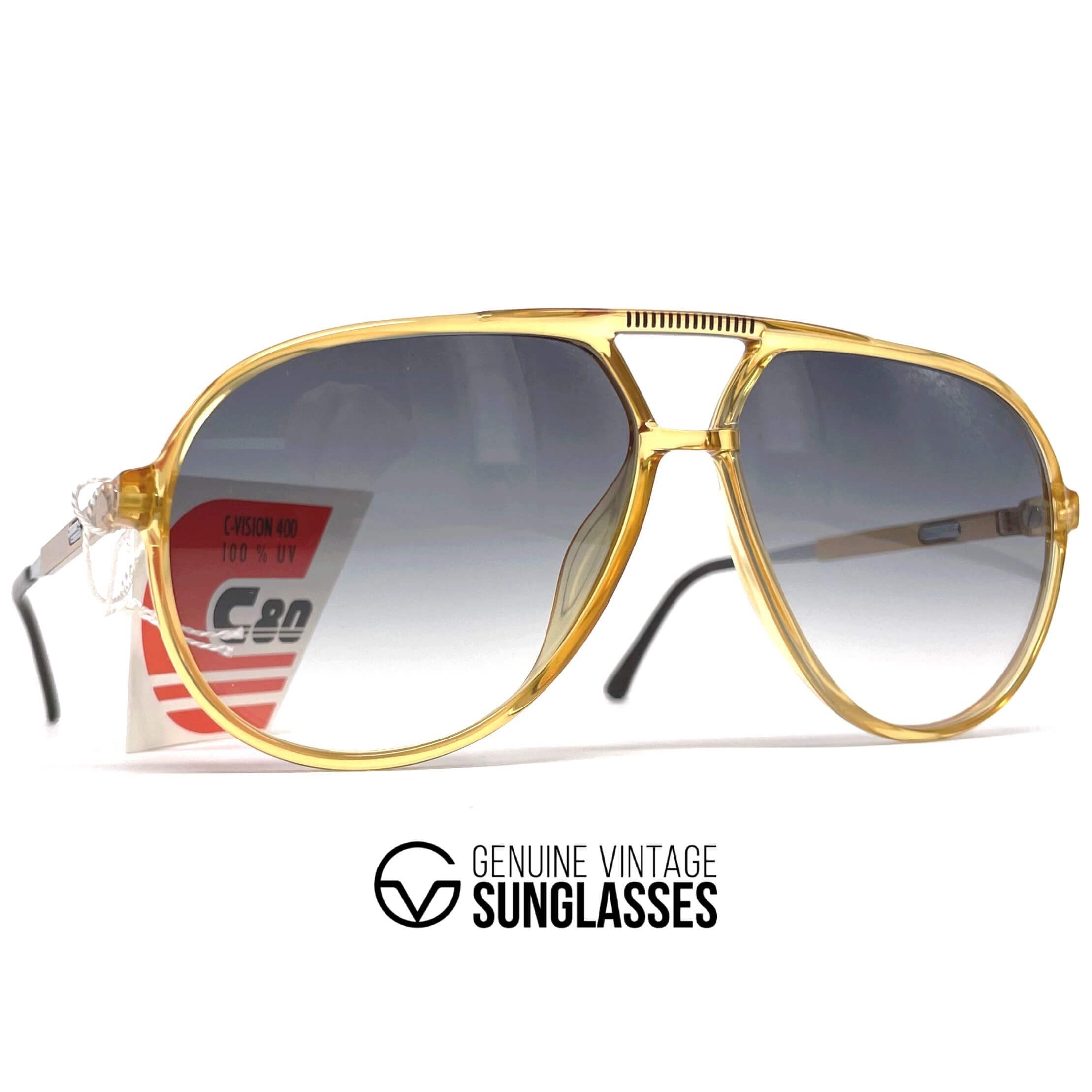 Vintage CARRERA 5335 VARIO yellow crystal aviator sunglasses