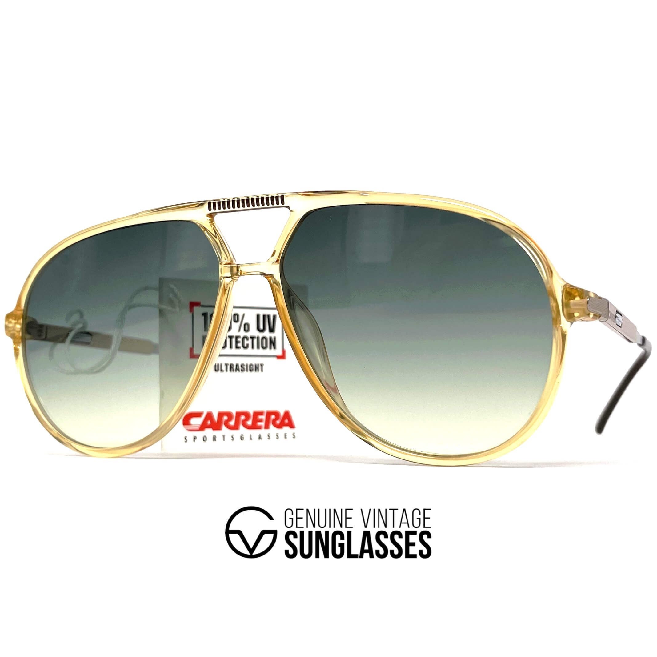 Vintage CARRERA 5335 VARIO yellow green aviator sunglasses