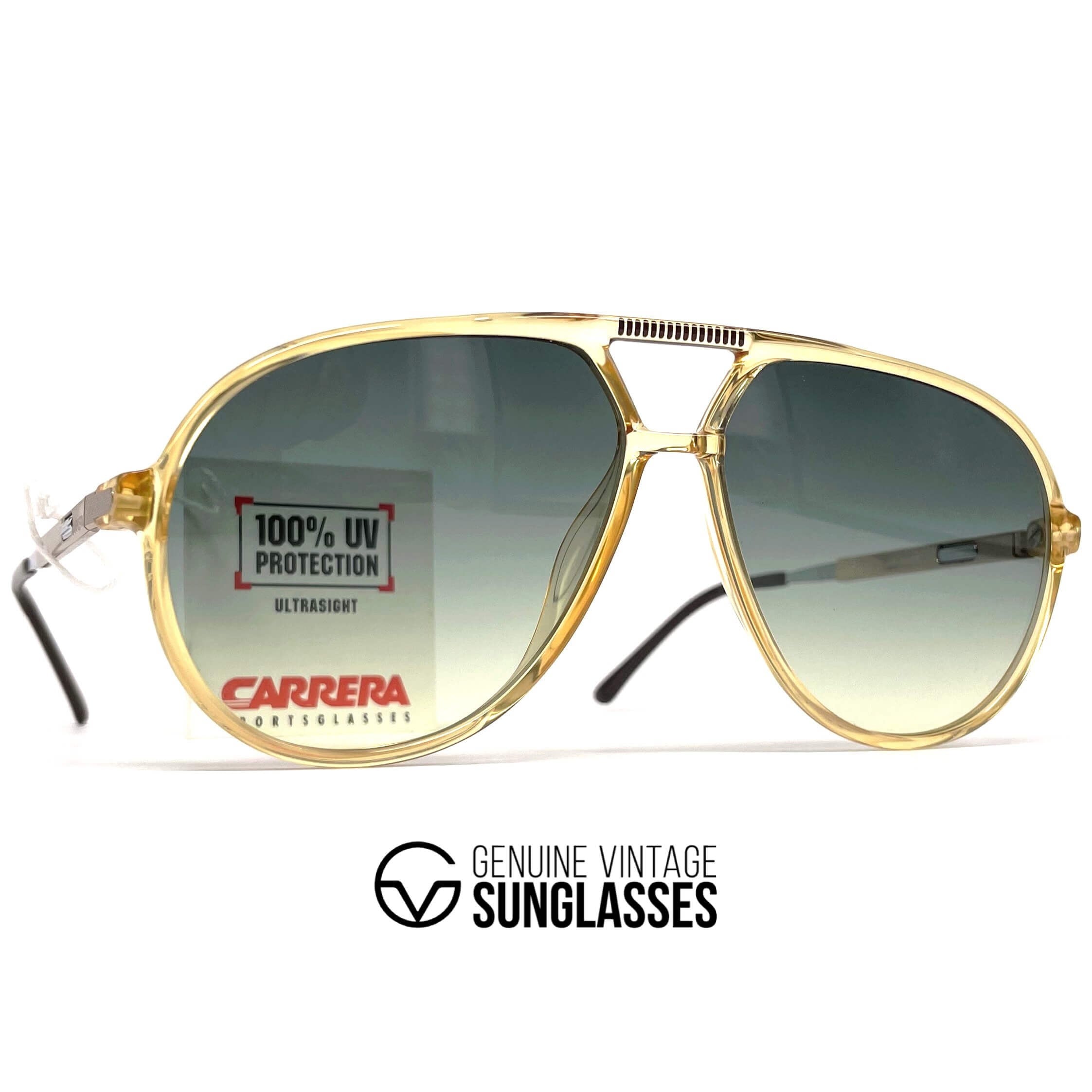 Vintage CARRERA 5335 VARIO yellow green aviator sunglasses
