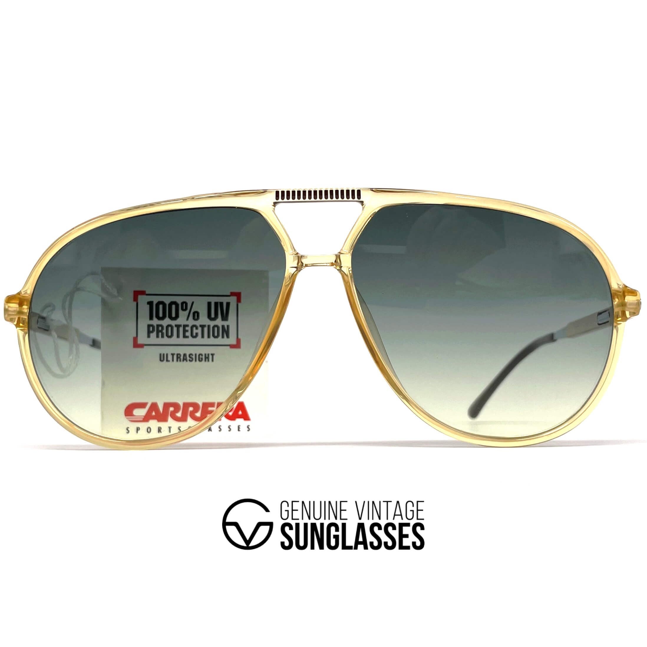 Vintage CARRERA 5335 VARIO yellow green aviator sunglasses
