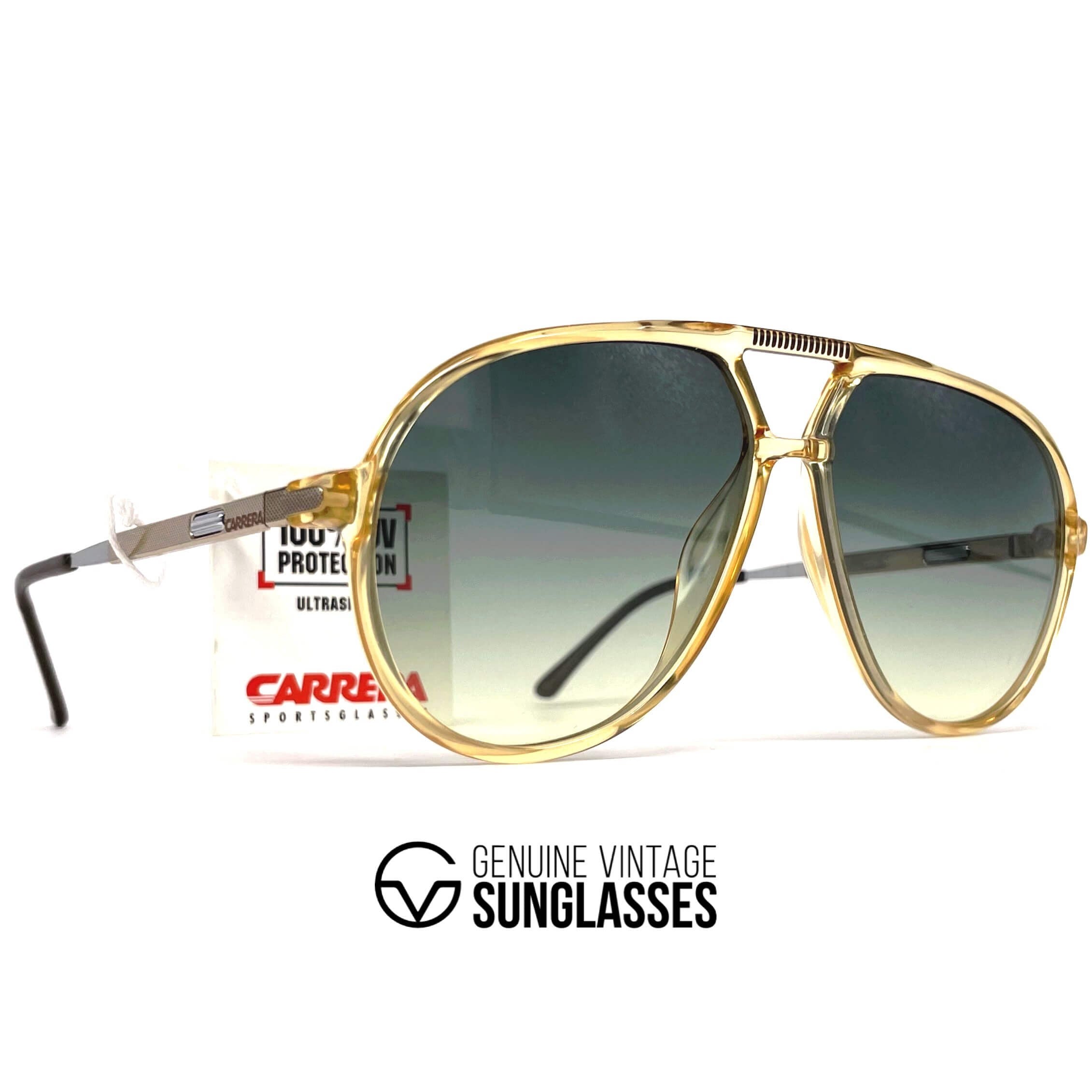 Vintage CARRERA 5335 VARIO yellow green aviator sunglasses