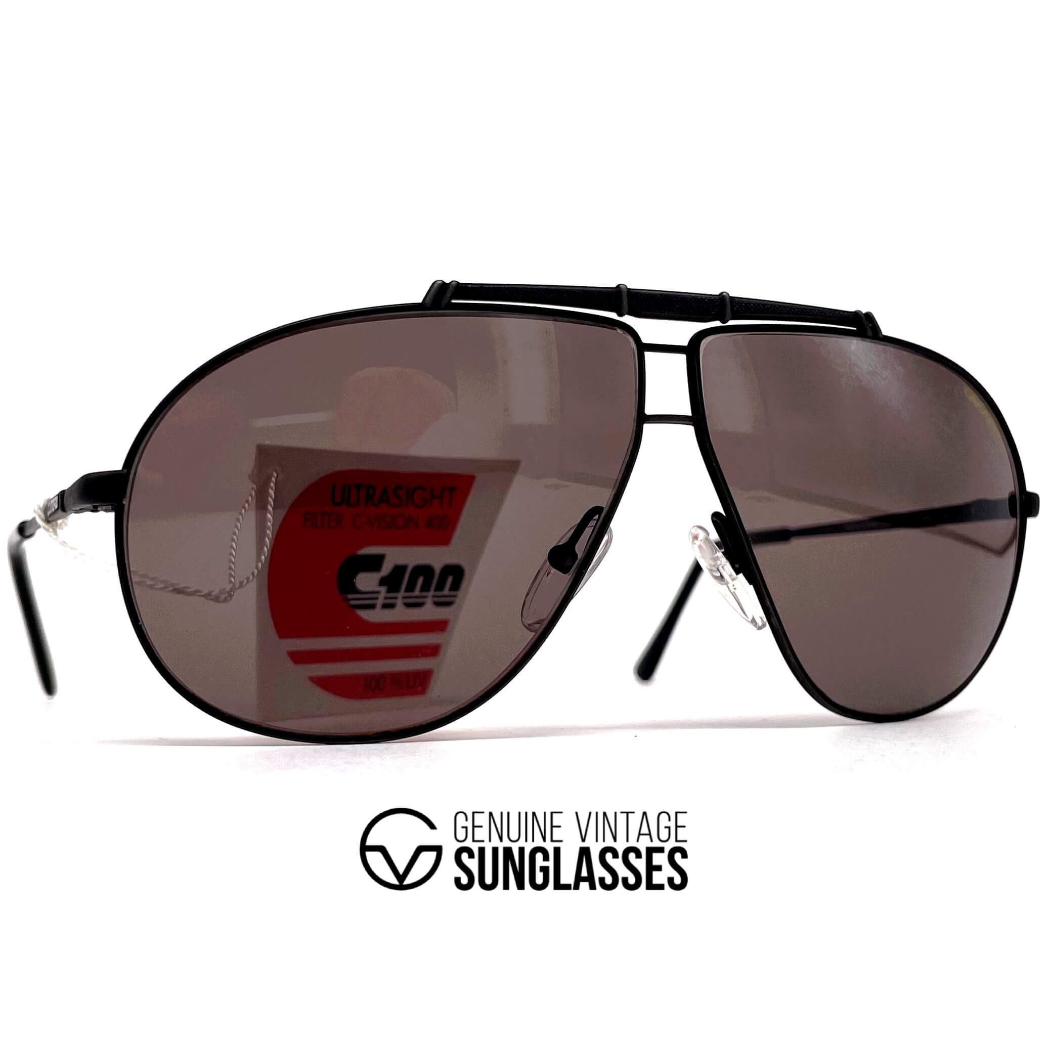 Vintage CARRERA 5401 "Ultrasight" black aviator designer sunglasses