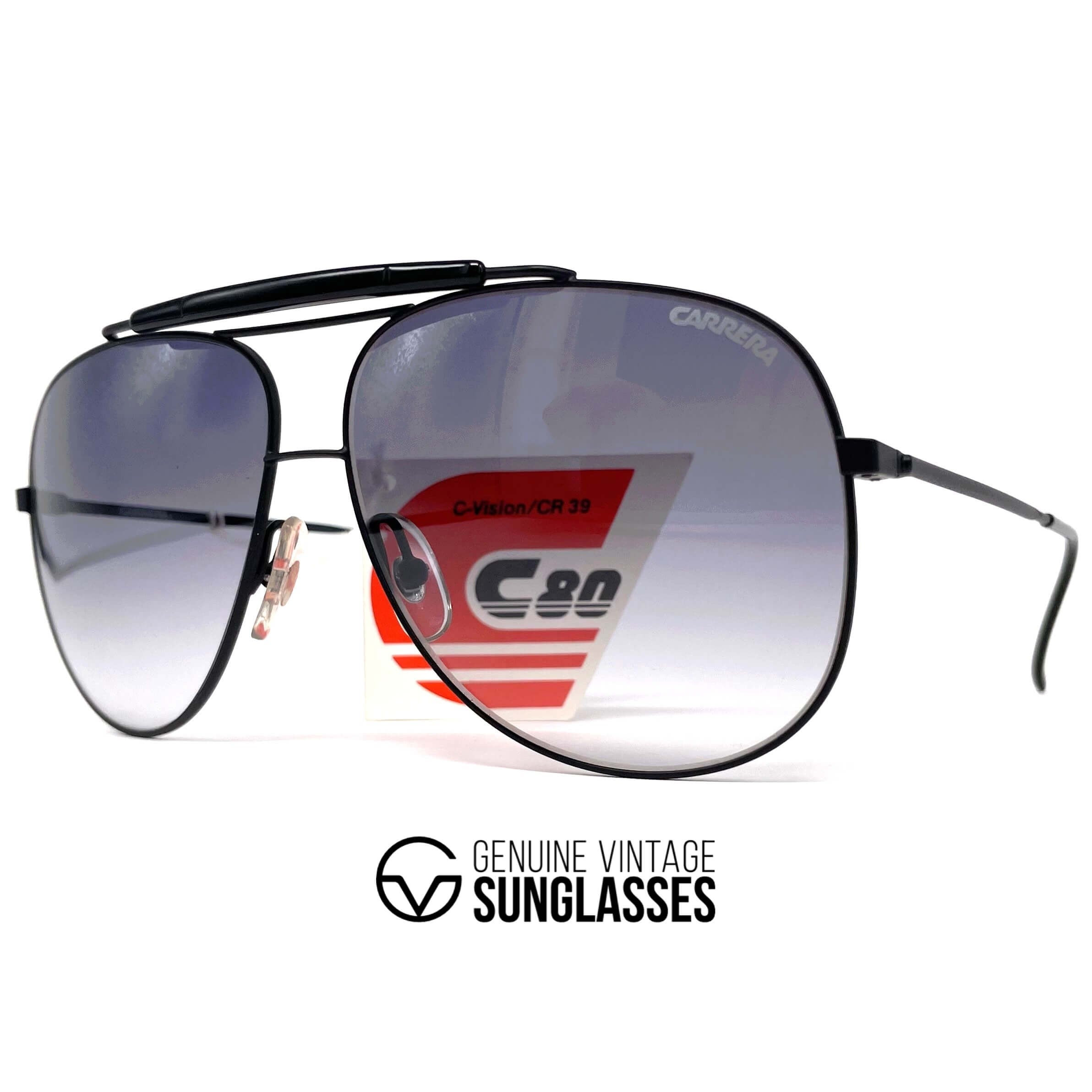 Vintage CARRERA 5403 rare black metal aviator sunglasses
