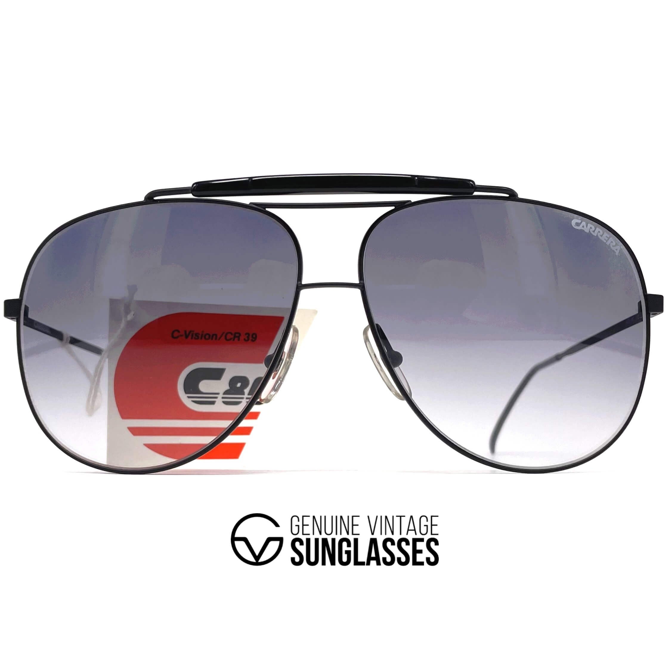 Vintage CARRERA 5403 rare black metal aviator sunglasses