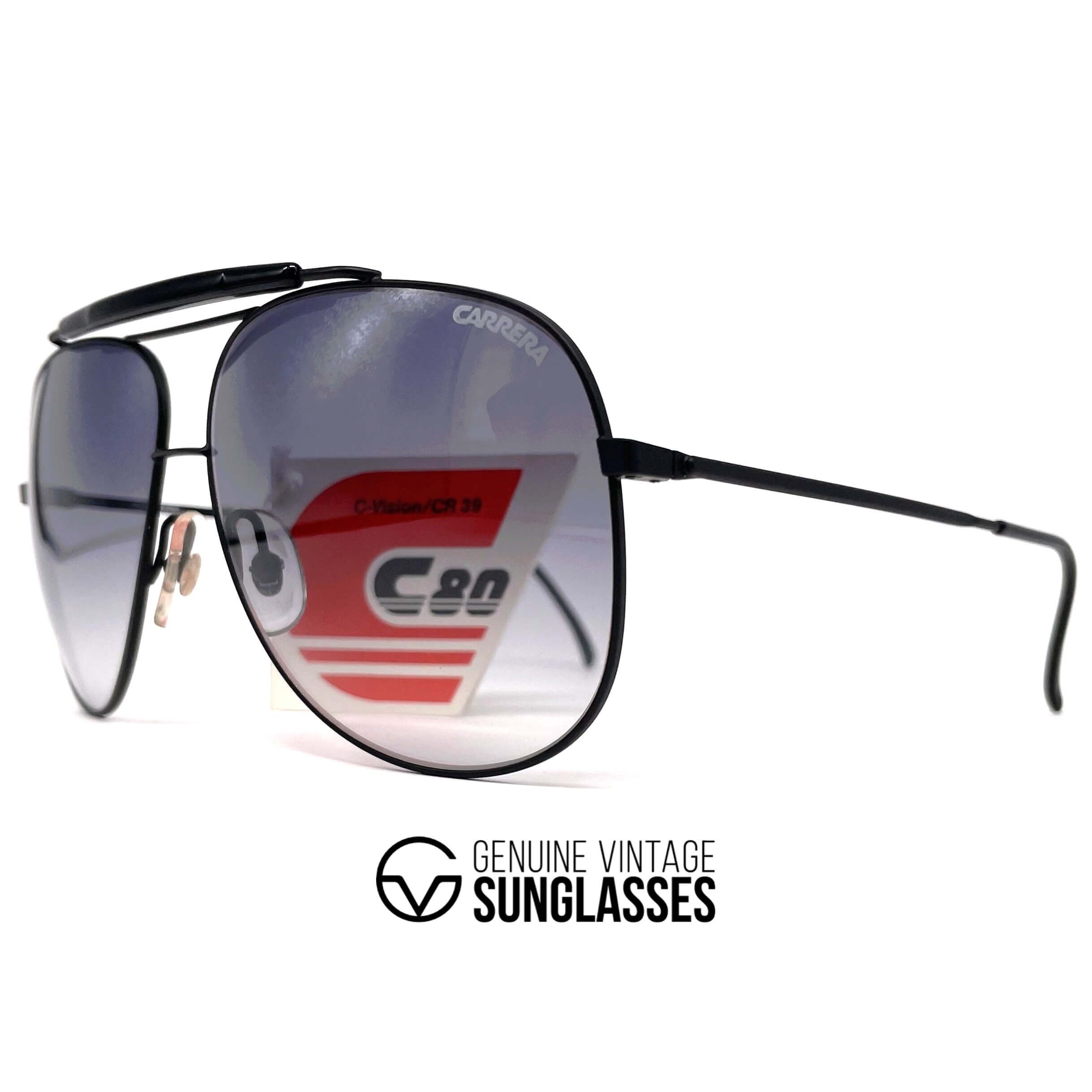 Vintage CARRERA 5403 rare black metal aviator sunglasses