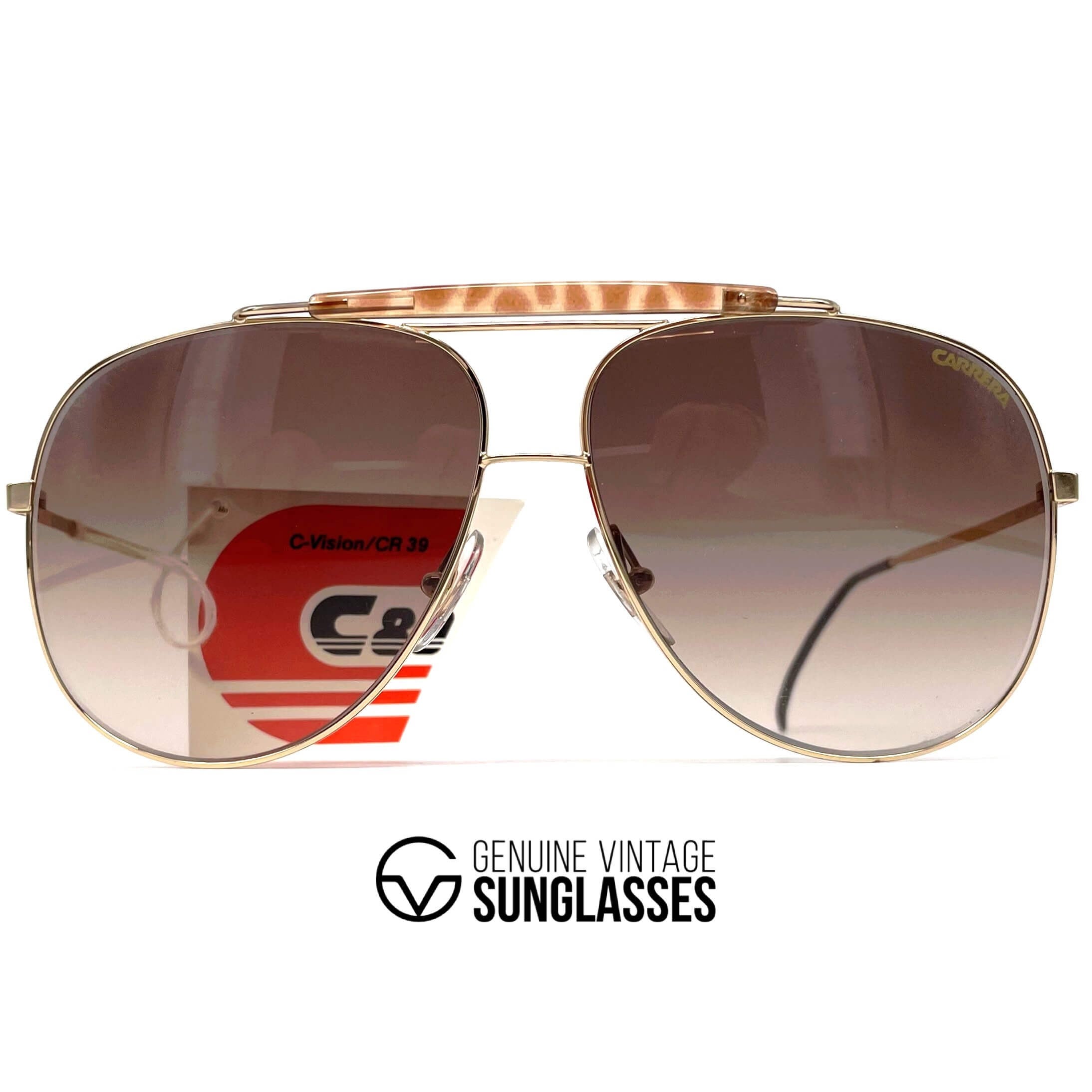 Vintage CARRERA 5403 rare gold aviator sunglasses