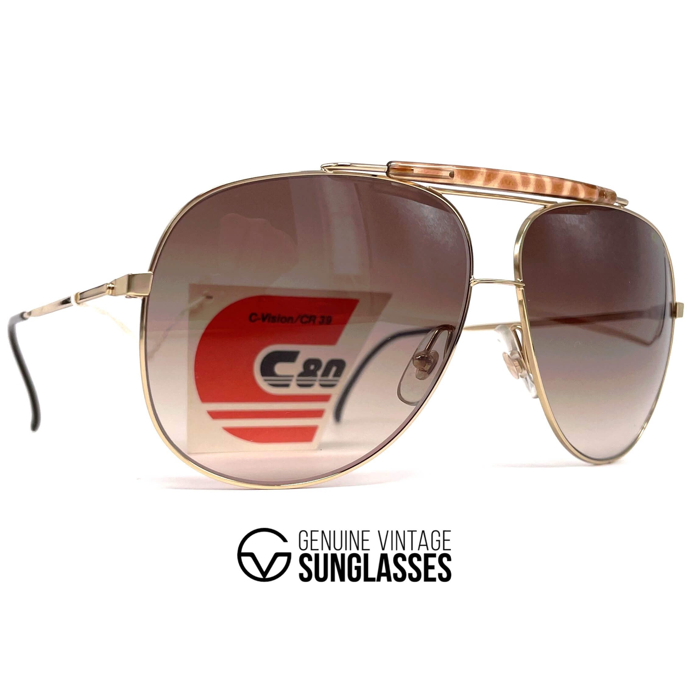 Vintage CARRERA 5403 rare gold aviator sunglasses