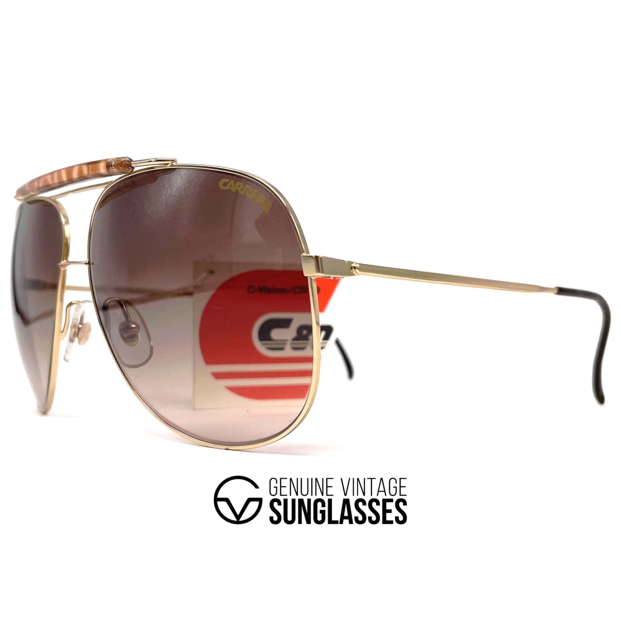 Vintage CARRERA 5403 rare gold aviator sunglasses