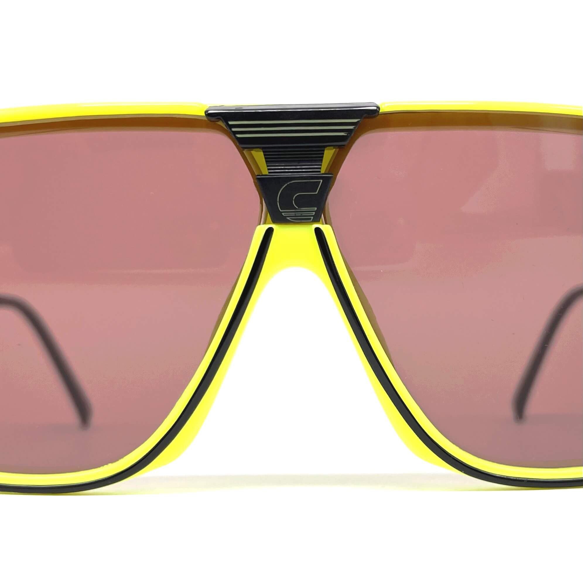 Vintage CARRERA 5416 "Ultrasight" yellow semi rimless sunglasses
