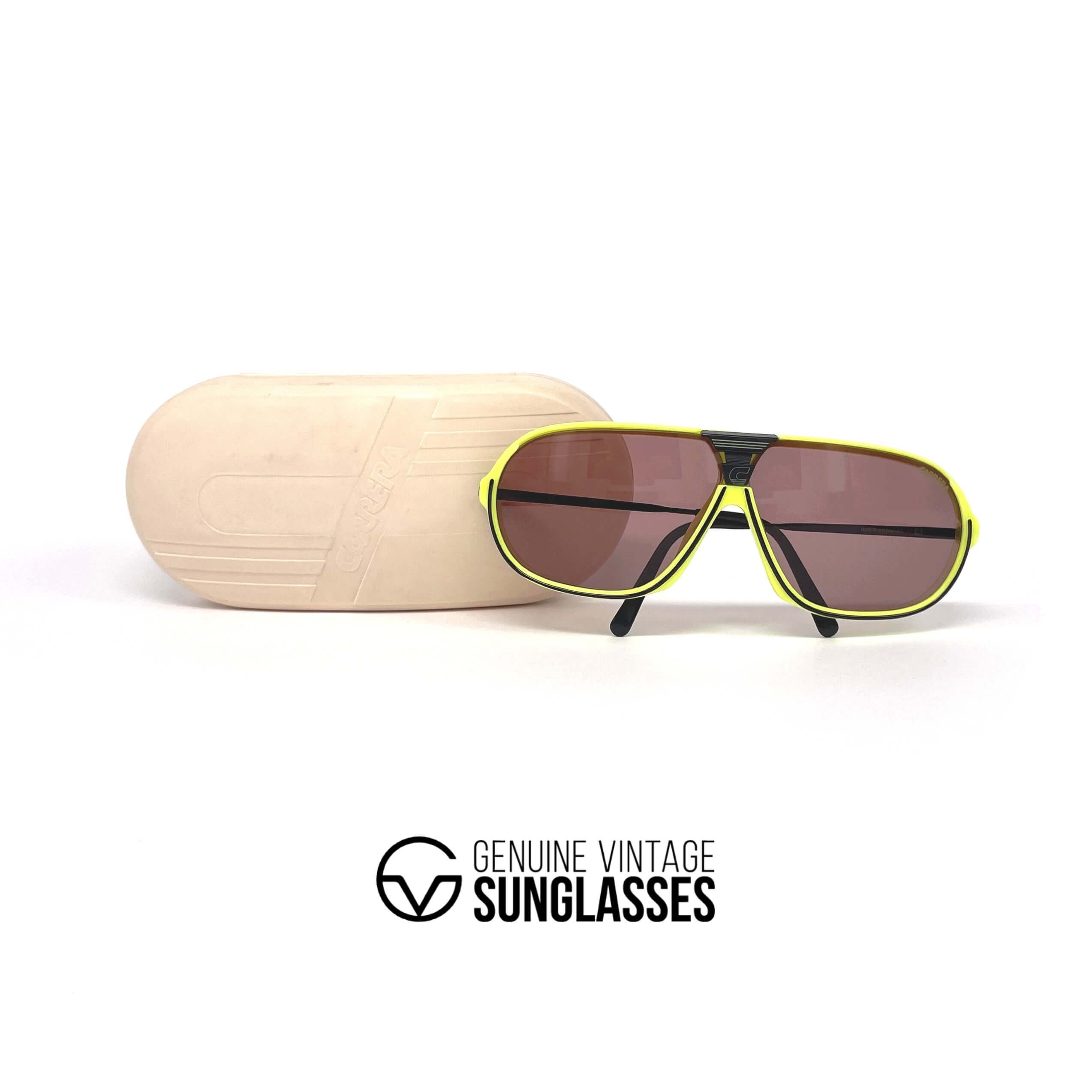 Vintage CARRERA 5416 "Ultrasight" yellow semi rimless sunglasses