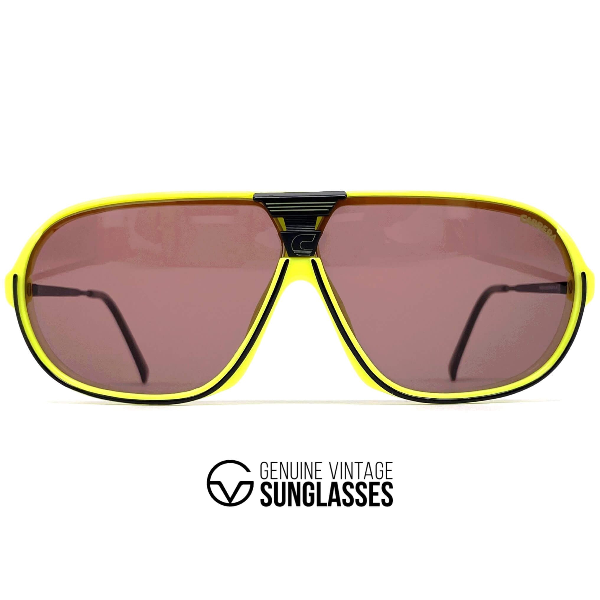 Vintage CARRERA 5416 "Ultrasight" yellow semi rimless sunglasses