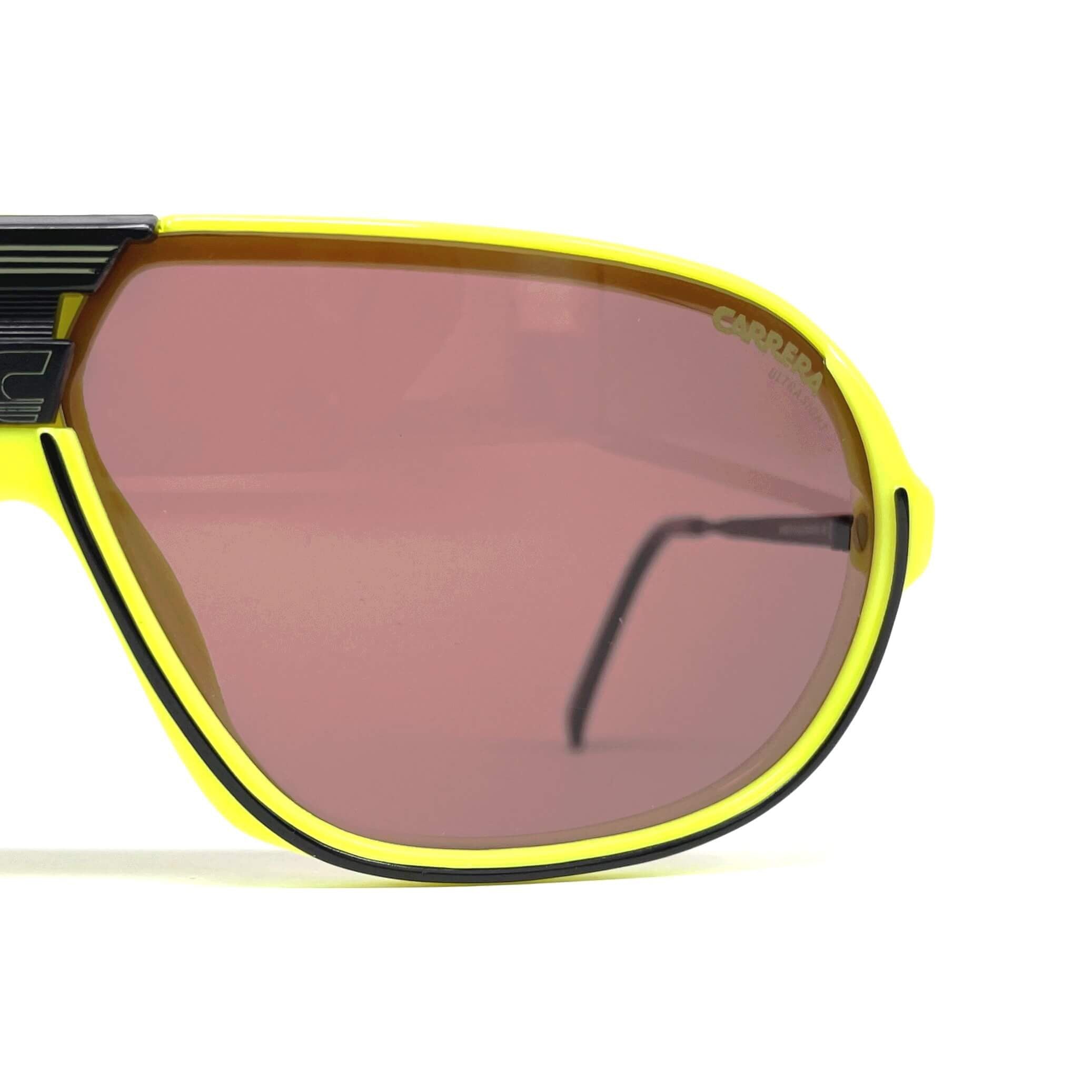 Vintage CARRERA 5416 "Ultrasight" yellow semi rimless sunglasses