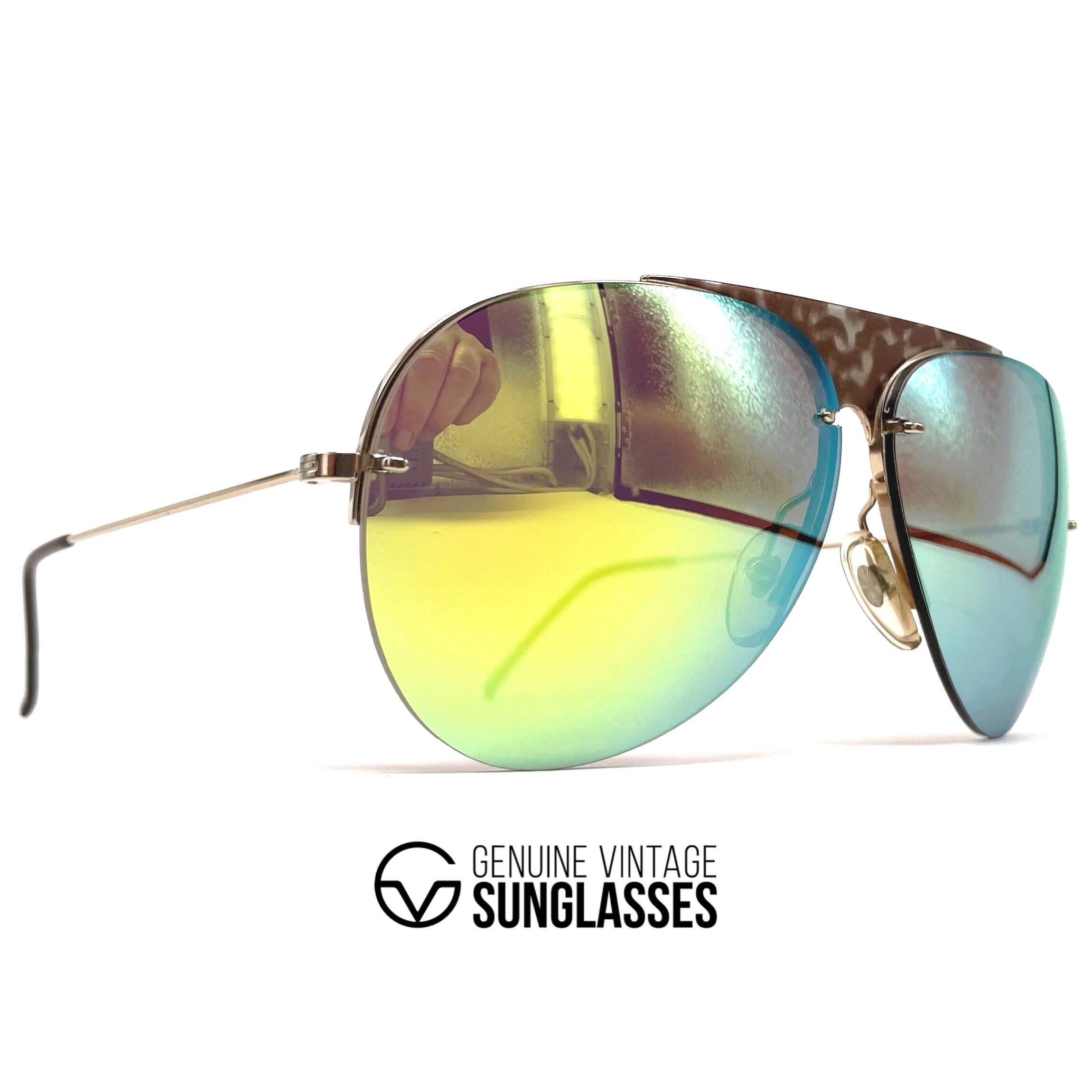 Vintage CARRERA 5423 "C-Reflex" rimless mirrored XL sunglasses