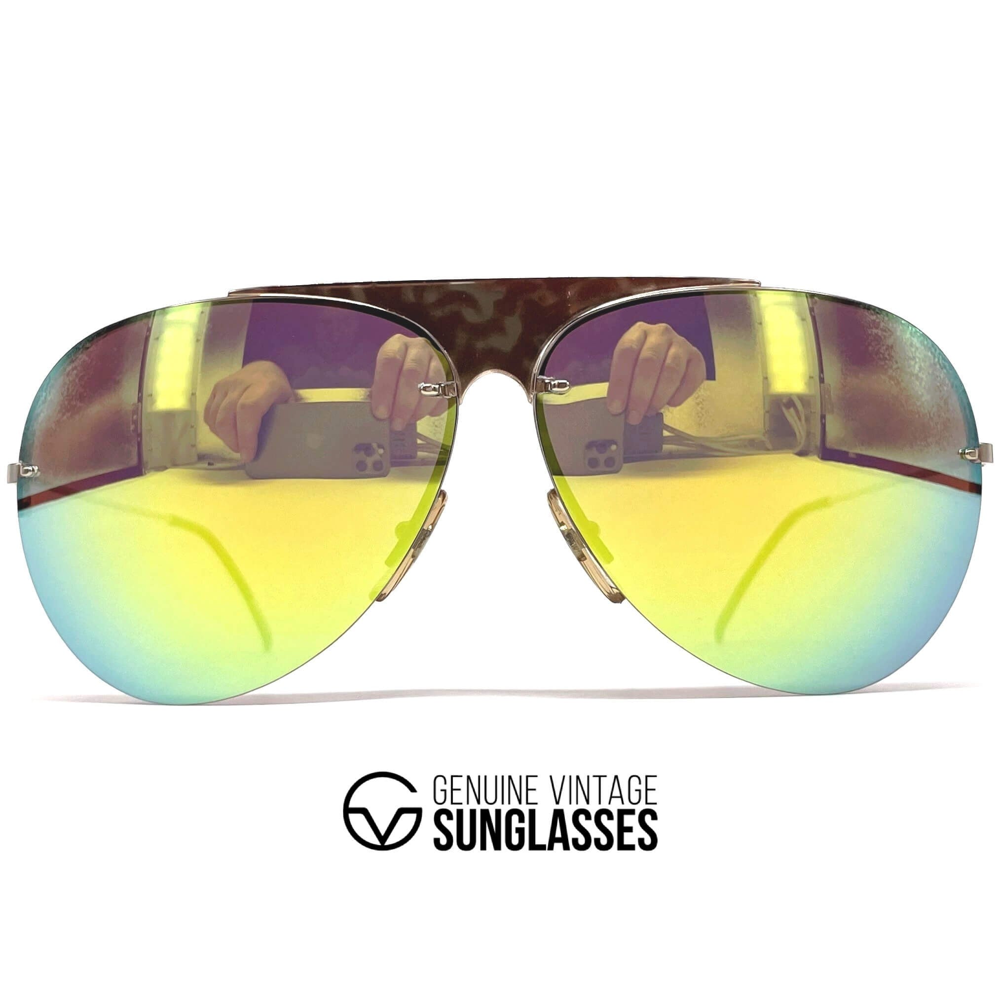 Vintage CARRERA 5423 "C-Reflex" rimless mirrored XL sunglasses