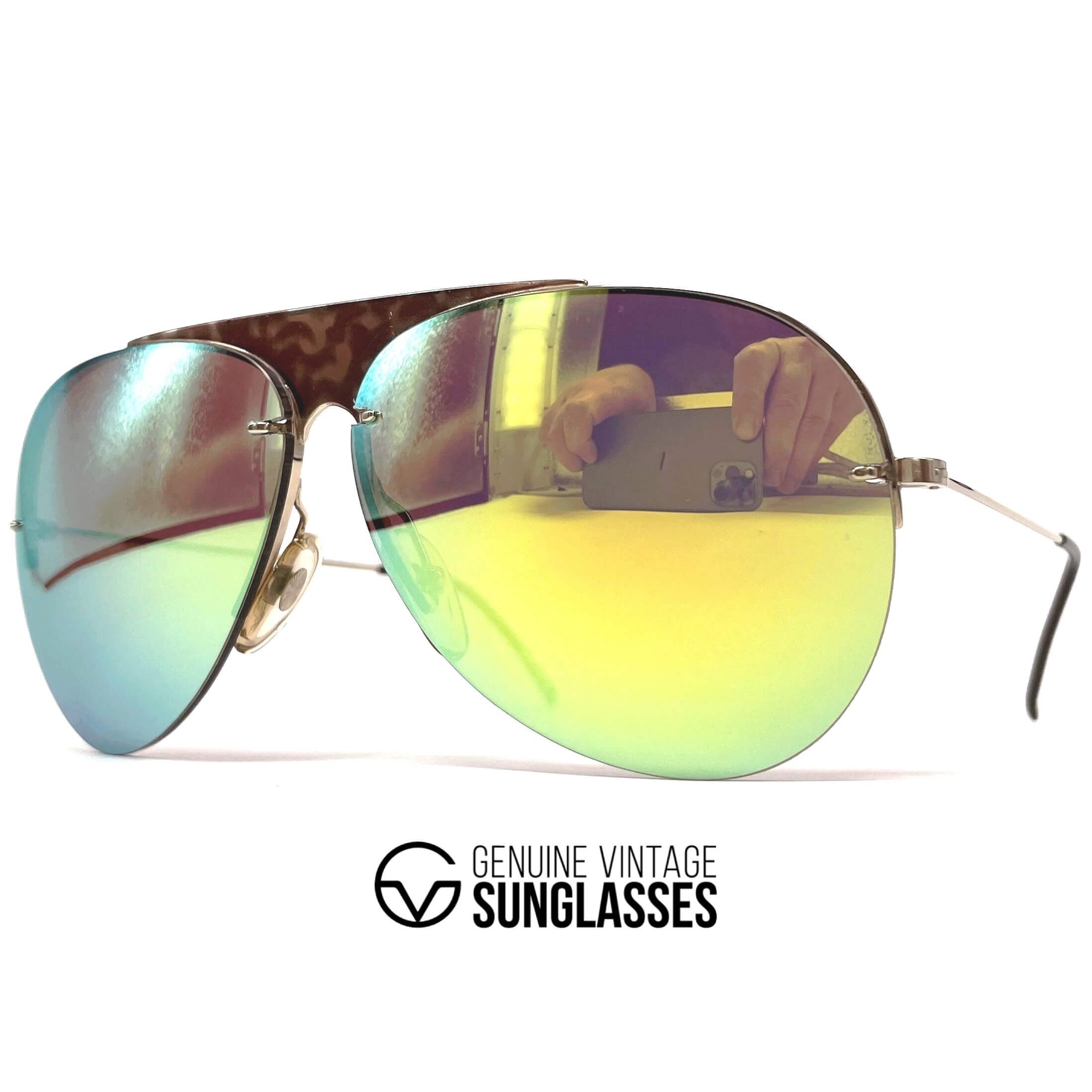 Vintage CARRERA 5423 "C-Reflex" rimless mirrored XL sunglasses