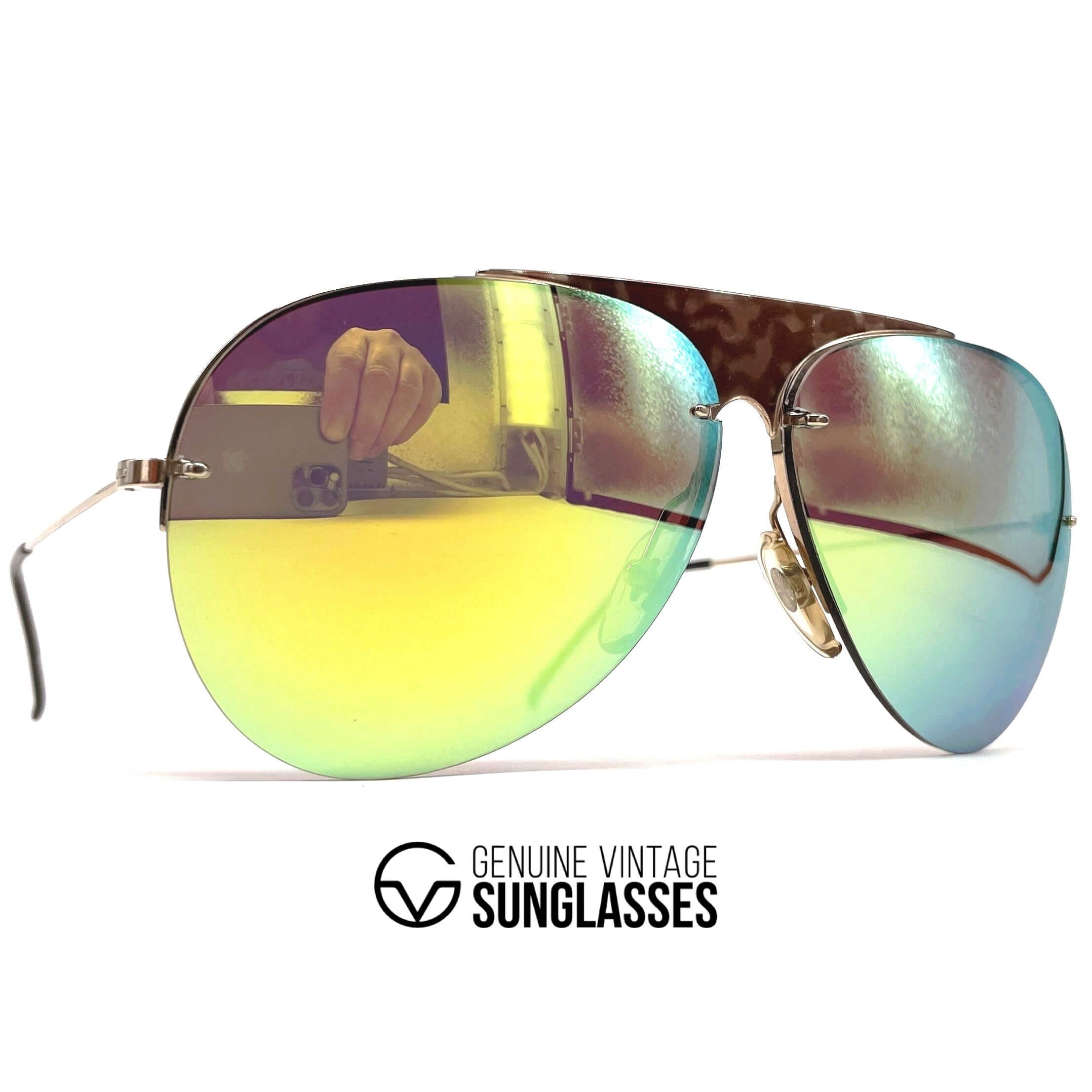 Vintage CARRERA 5423 "C-Reflex" rimless mirrored XL sunglasses