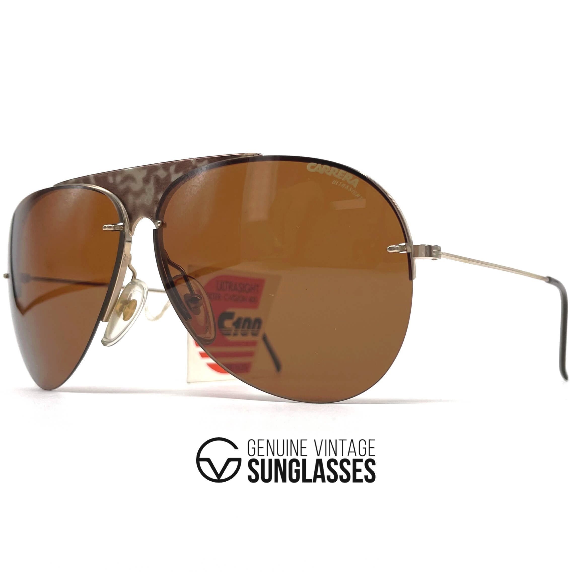 Vintage CARRERA 5423 "Ultrasight" rimless metal aviator sunglasses