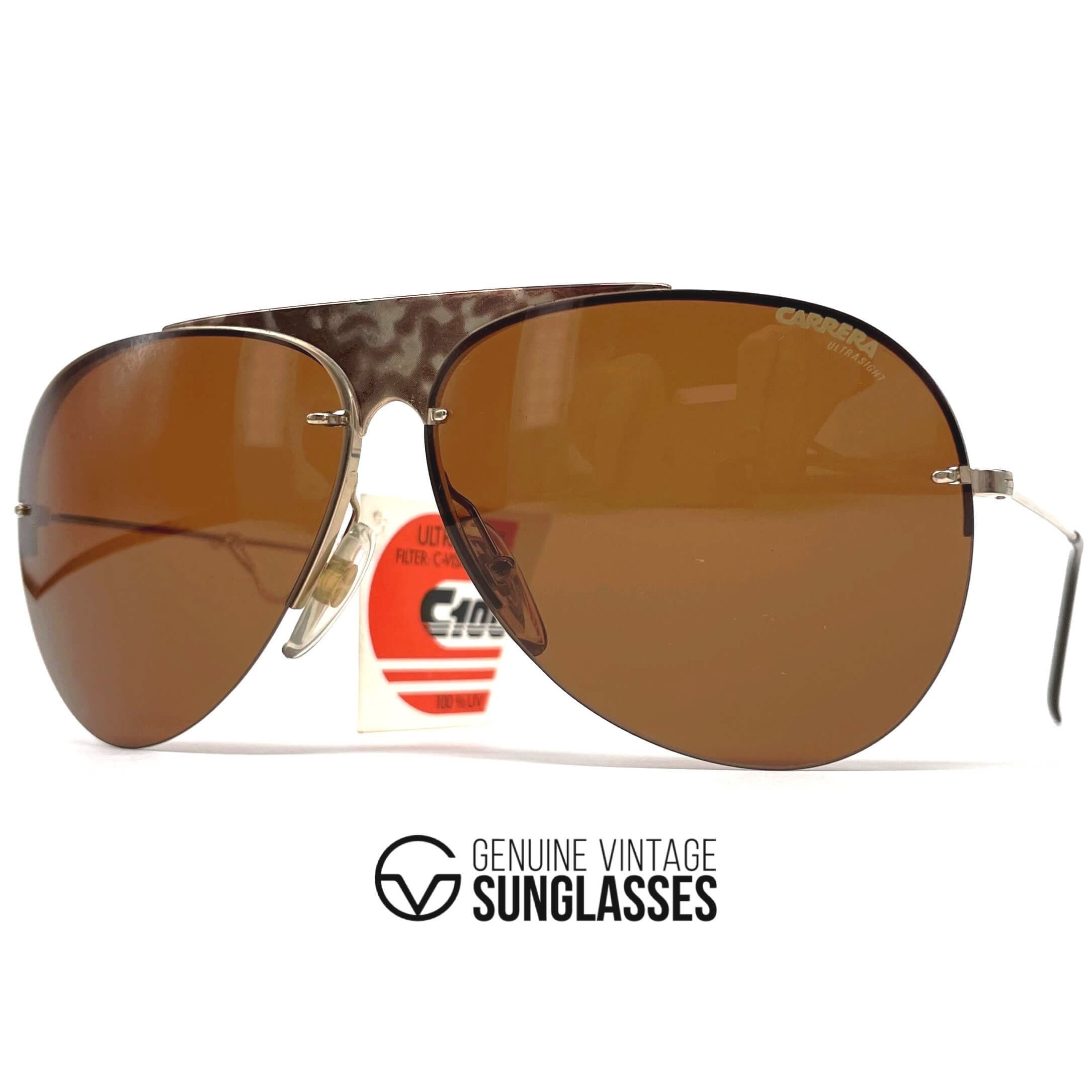 Vintage CARRERA 5423 "Ultrasight" rimless metal aviator sunglasses