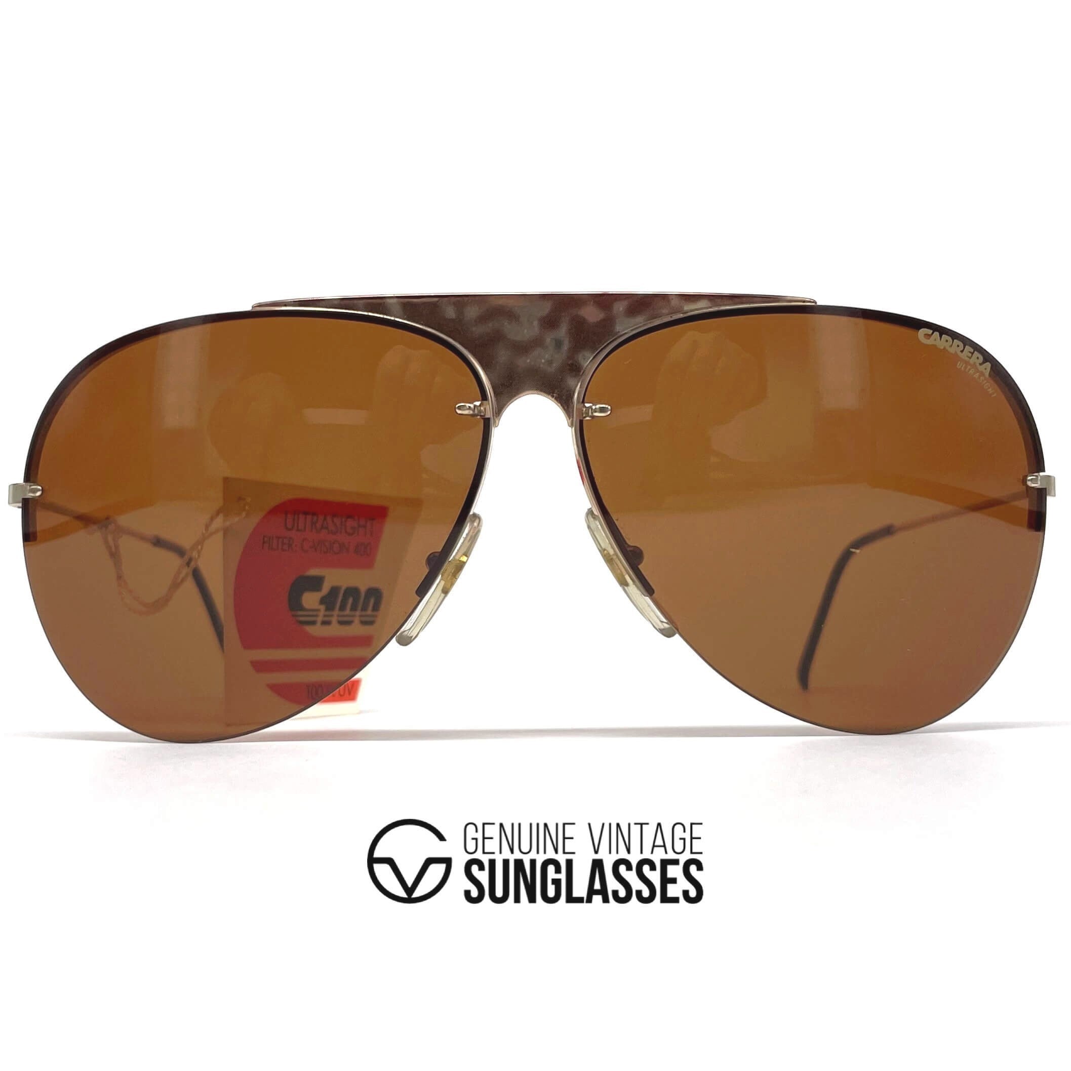 Vintage CARRERA 5423 "Ultrasight" rimless metal aviator sunglasses