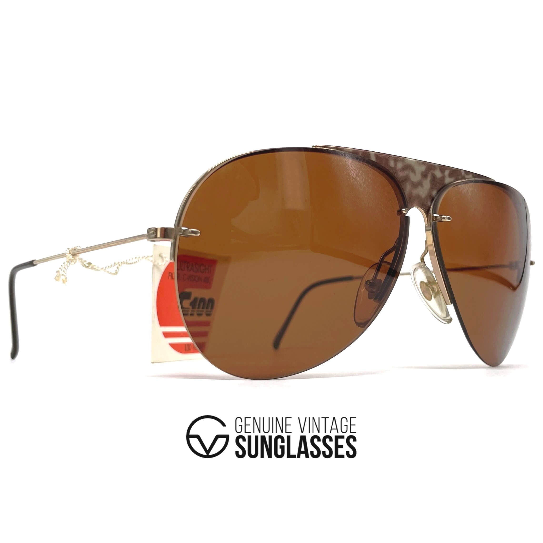 Vintage CARRERA 5423 "Ultrasight" rimless metal aviator sunglasses