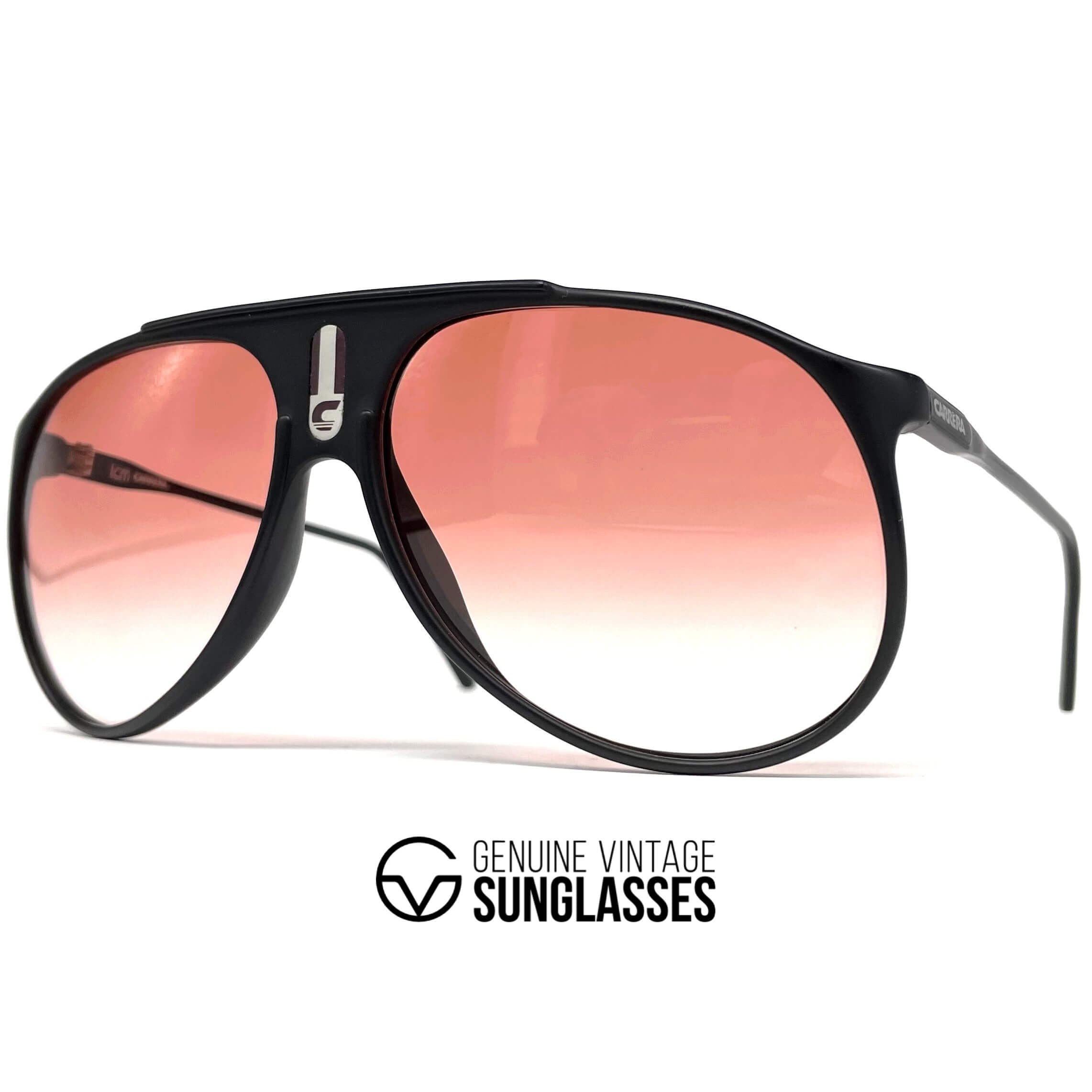 Vintage CARRERA 5424E "C-Vision 400" black red aviator sunglasses