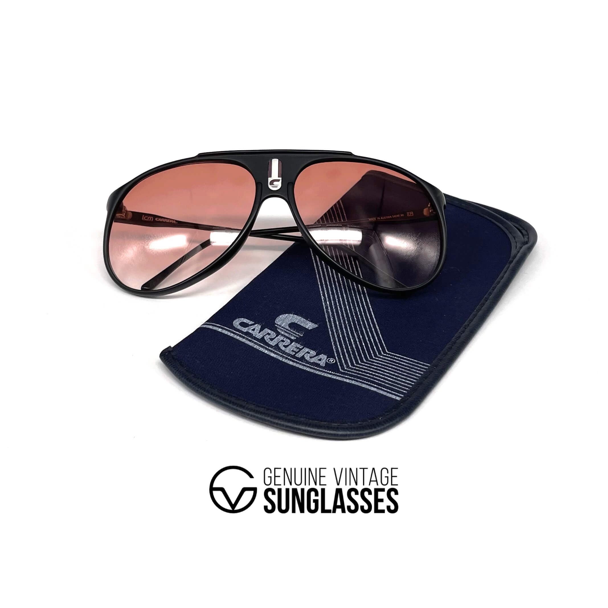 Vintage CARRERA 5424E "C-Vision 400" black red aviator sunglasses