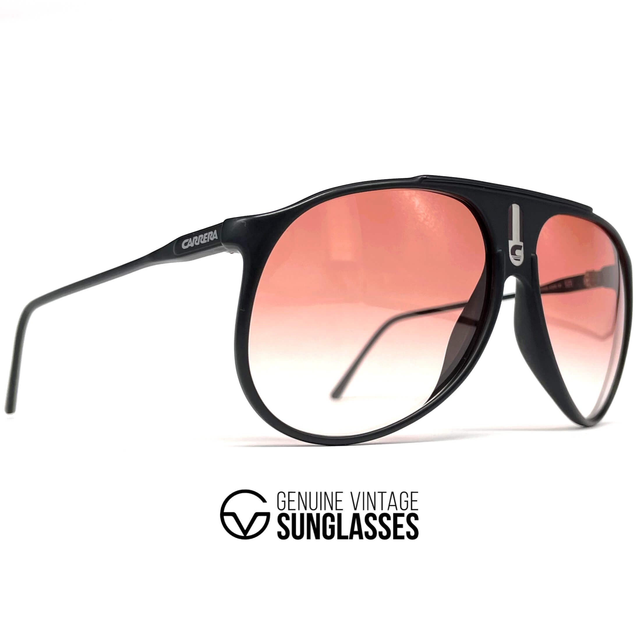 Vintage CARRERA 5424E "C-Vision 400" black red aviator sunglasses