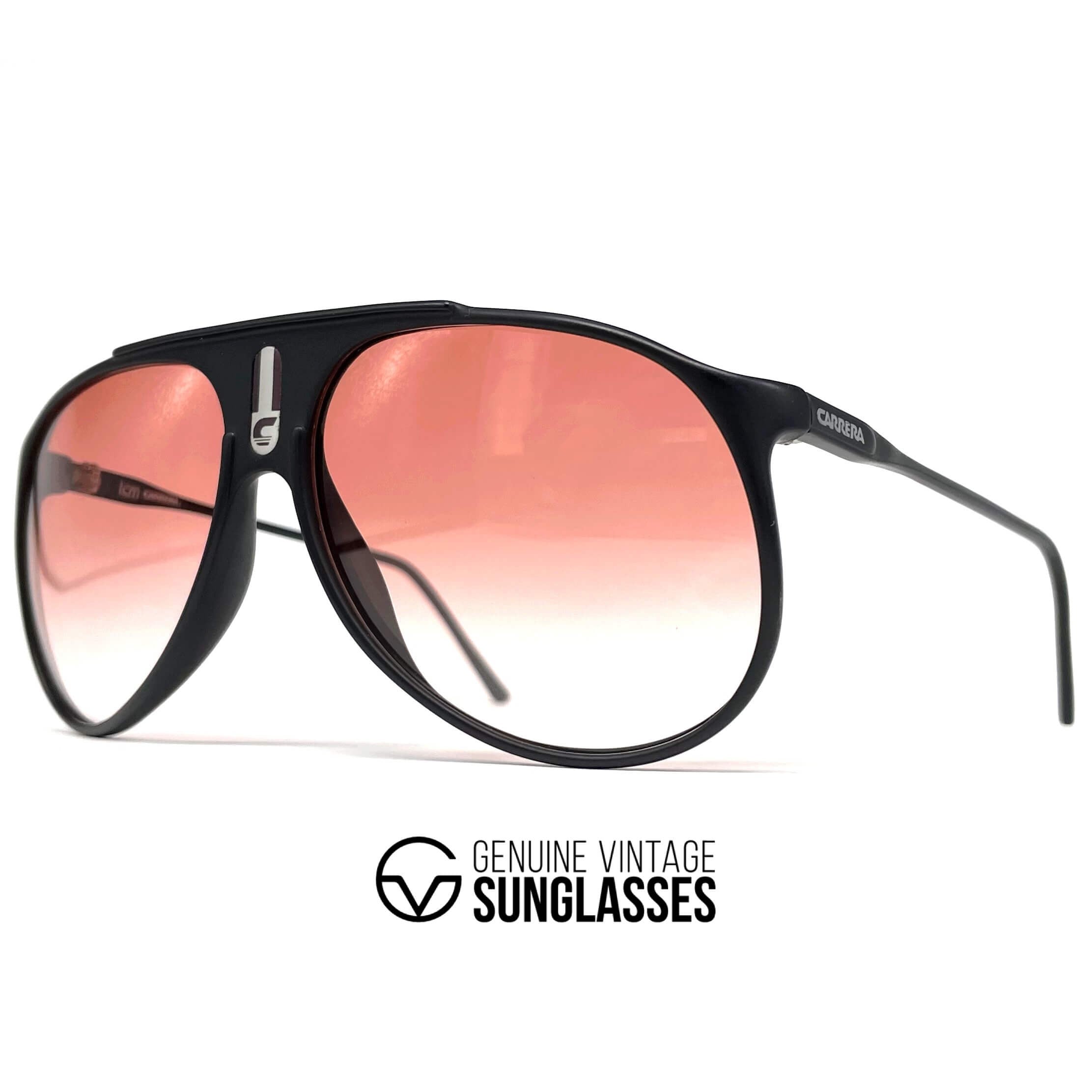 Vintage CARRERA 5424E "C-Vision 400" black red aviator sunglasses