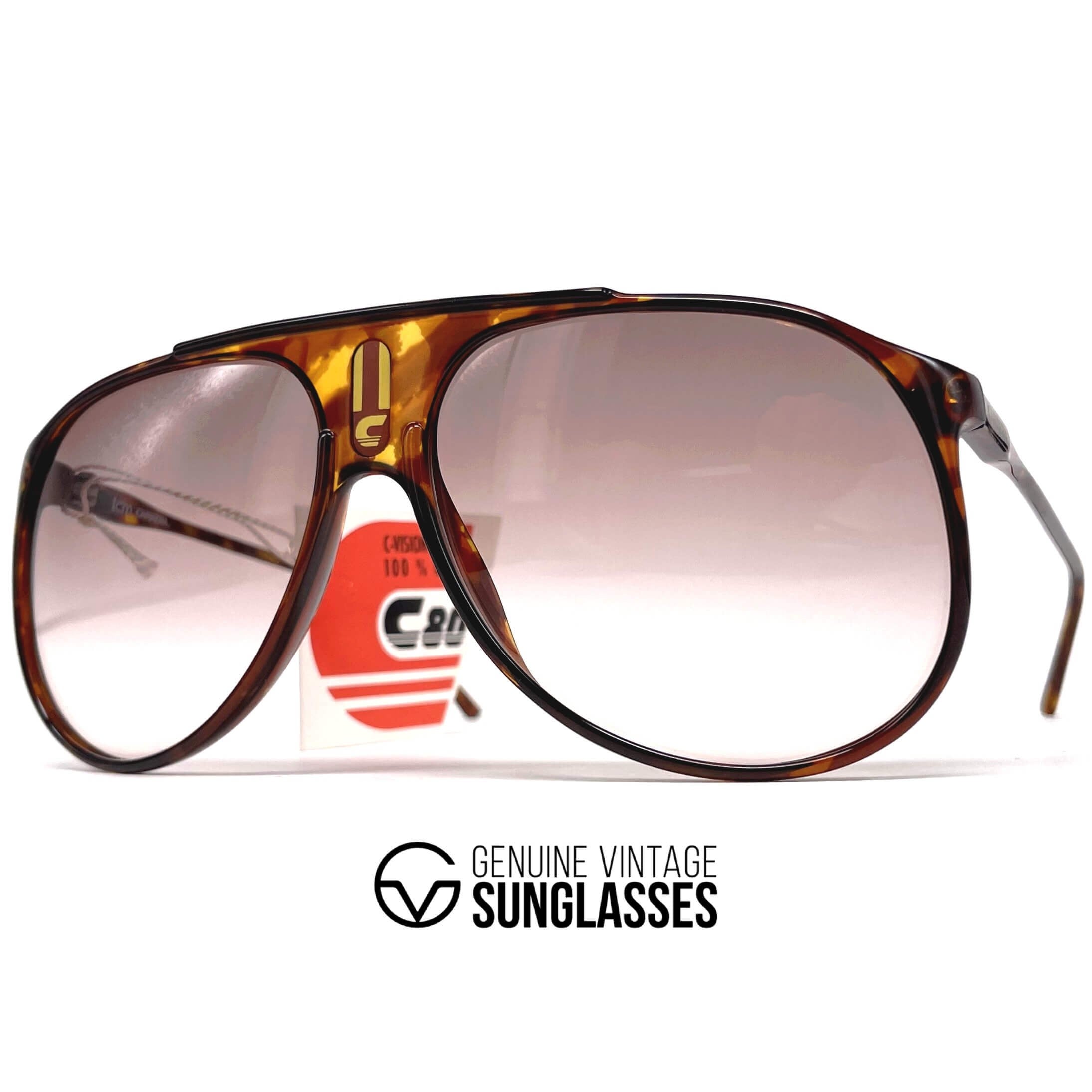 Vintage CARRERA 5424E Tortoise Pink oversized aviator sunglasses