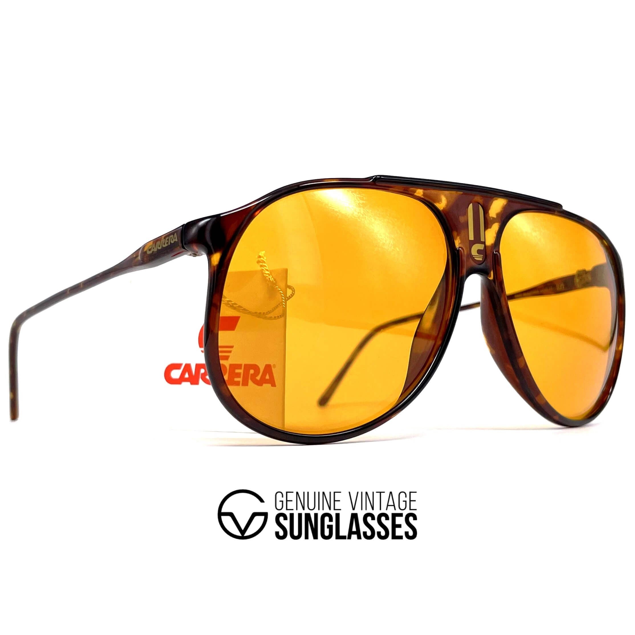 Vintage CARRERA 5424E "Ultrapol" rare yellow polarized aviator sunglasses