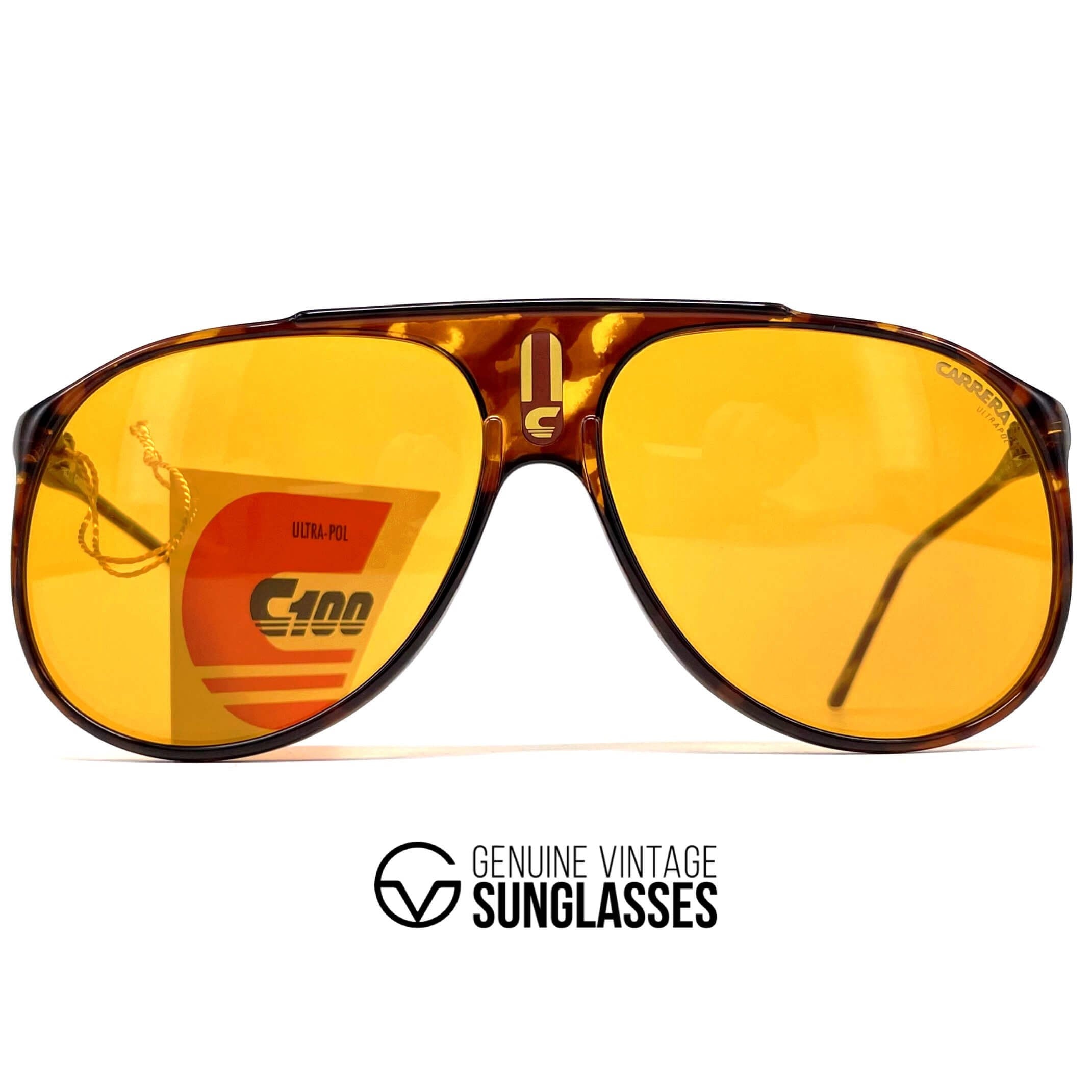 Vintage CARRERA 5424E "Ultrapol" rare yellow polarized aviator sunglasses